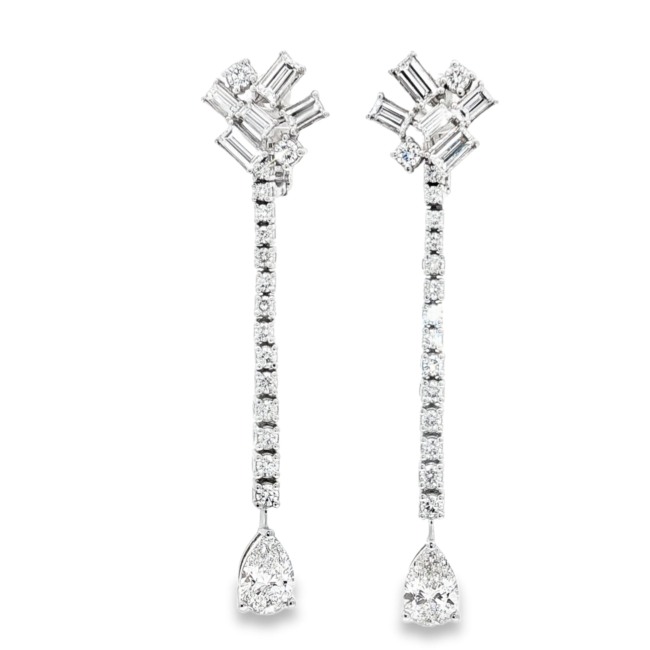 Clustered Baguettes with 1ct Pear Drop