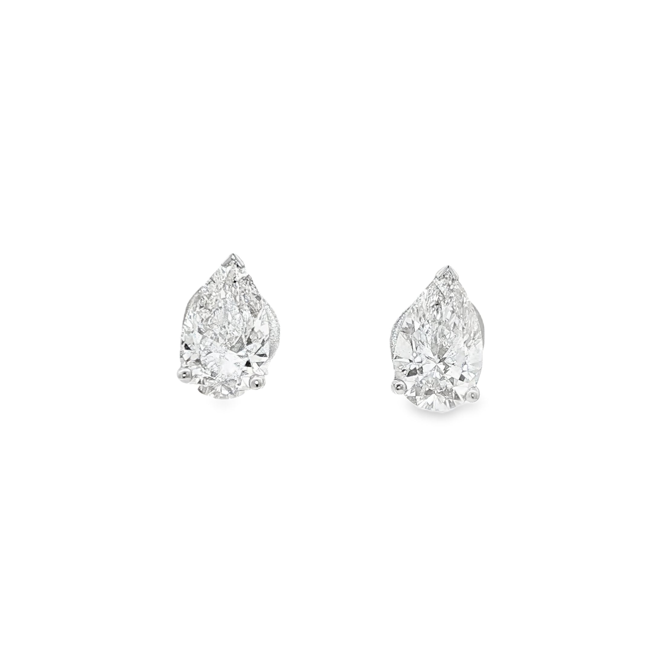 2ct Pear Studs