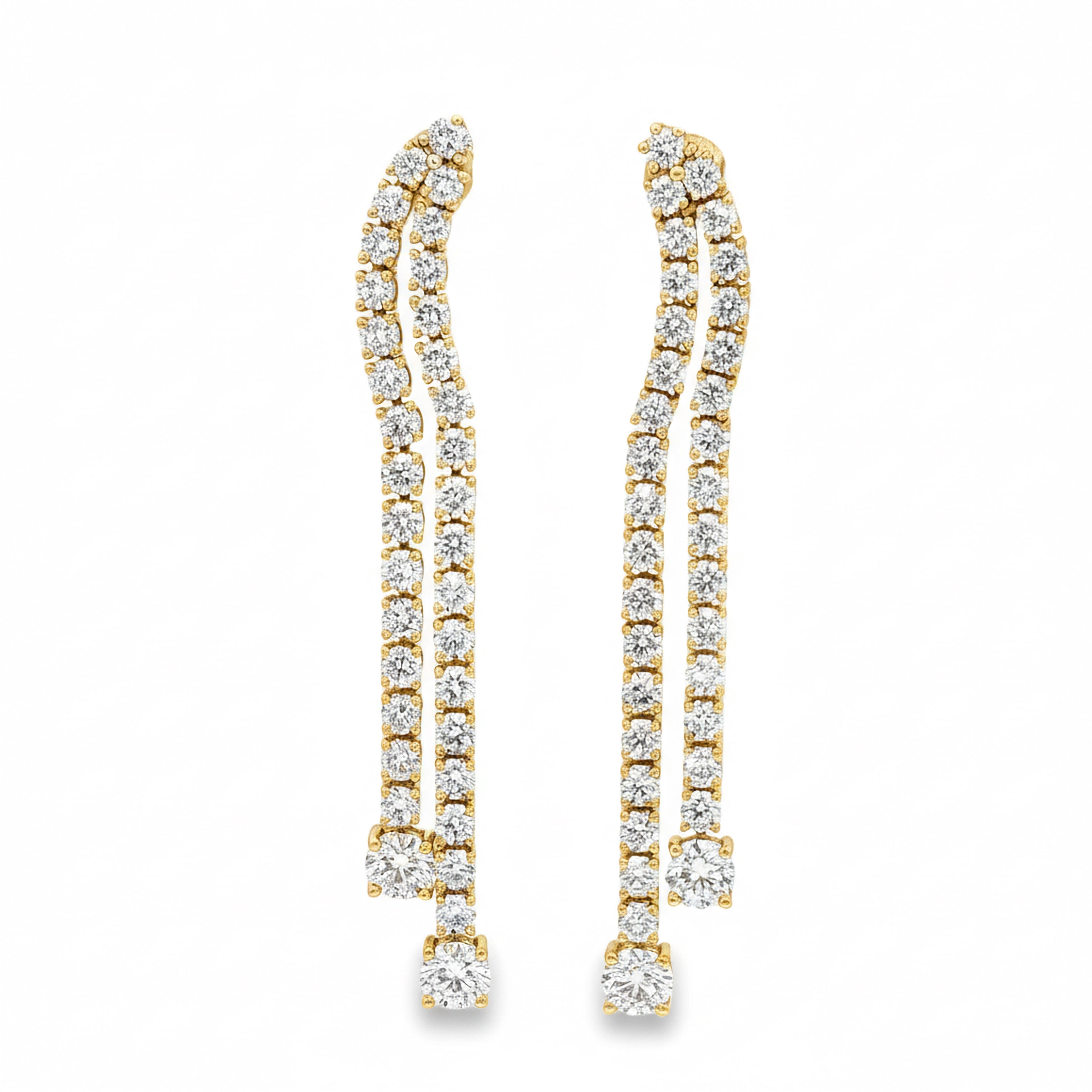 Long Round Tennis Earrings
