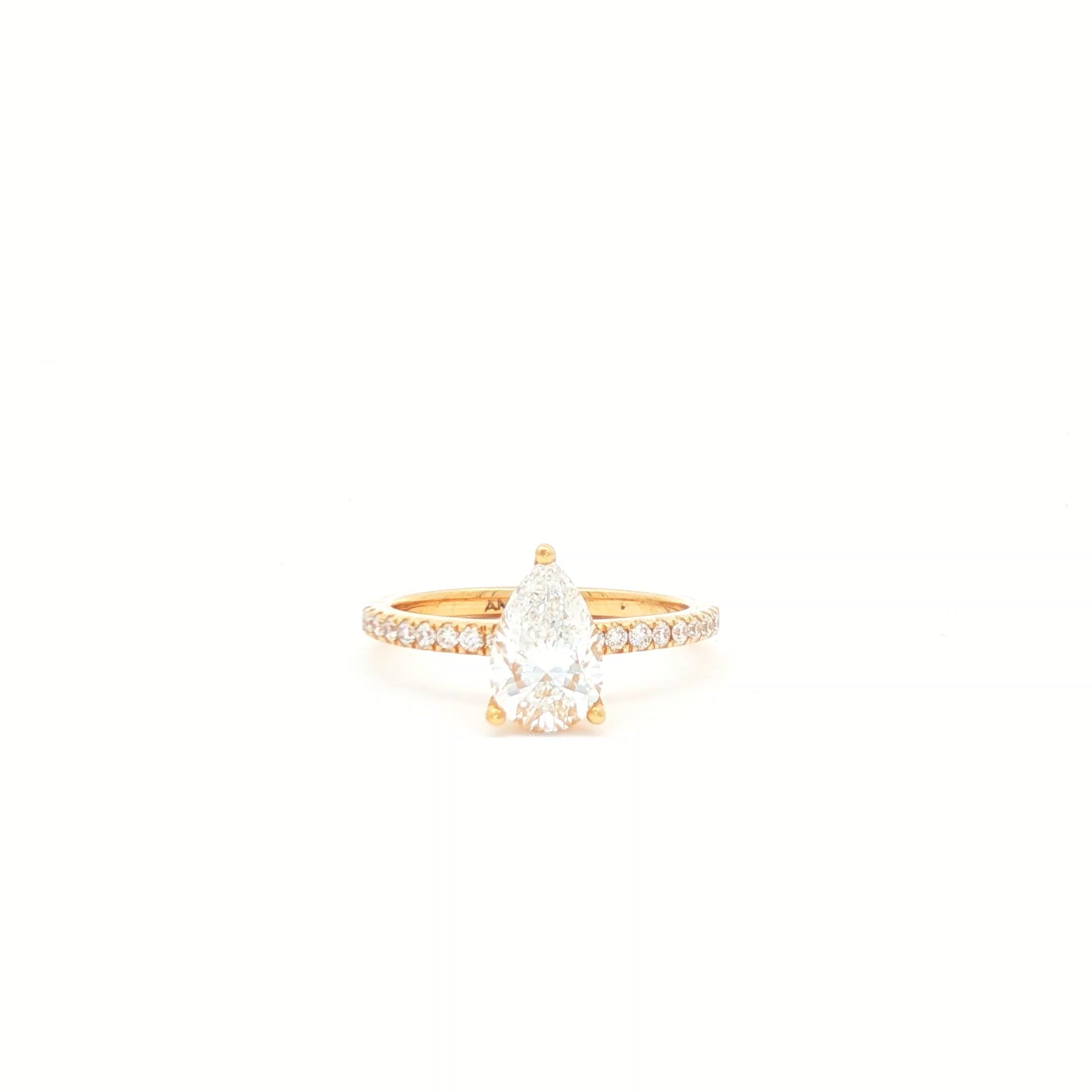 1ct Pear Pave Engagement Ring