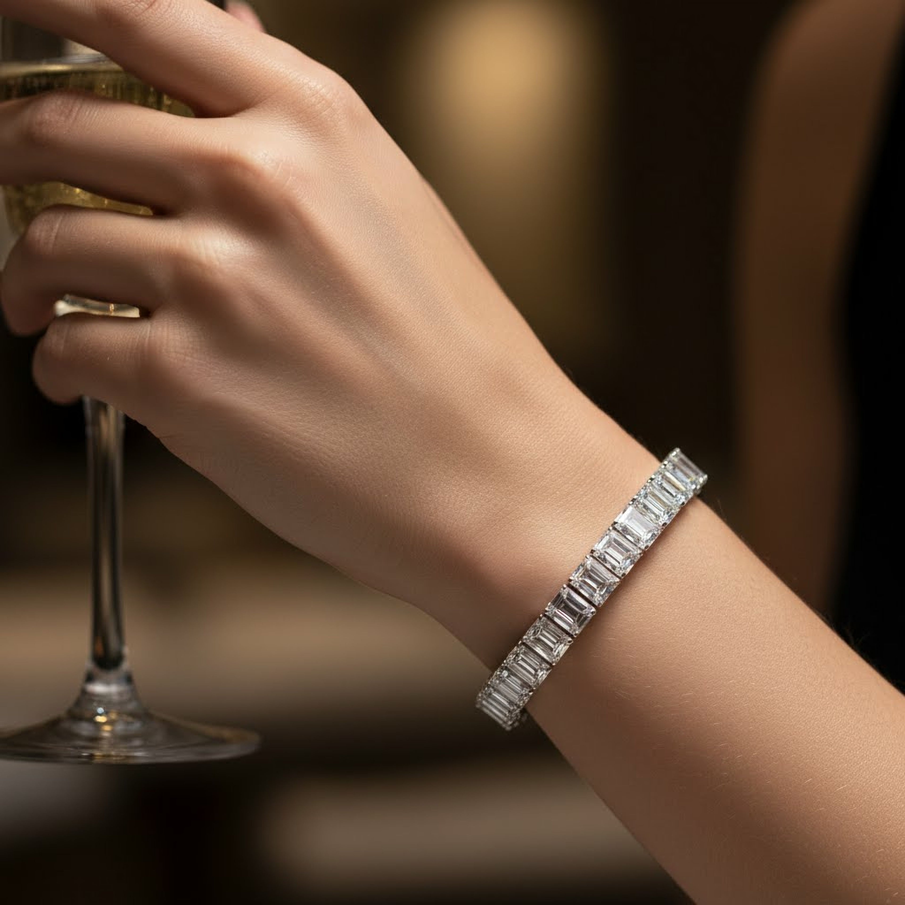 1ct Emerald Tennis Bracelet