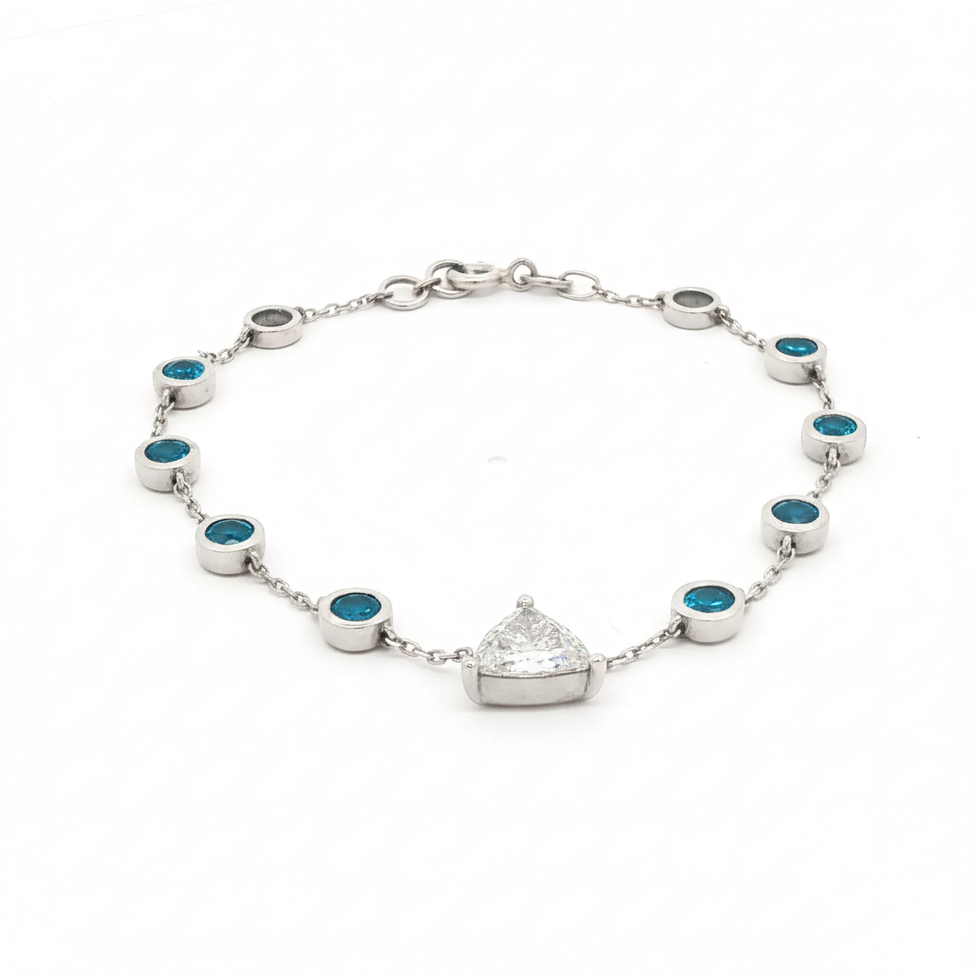 Trillion Bracelet with Bezel Diamonds