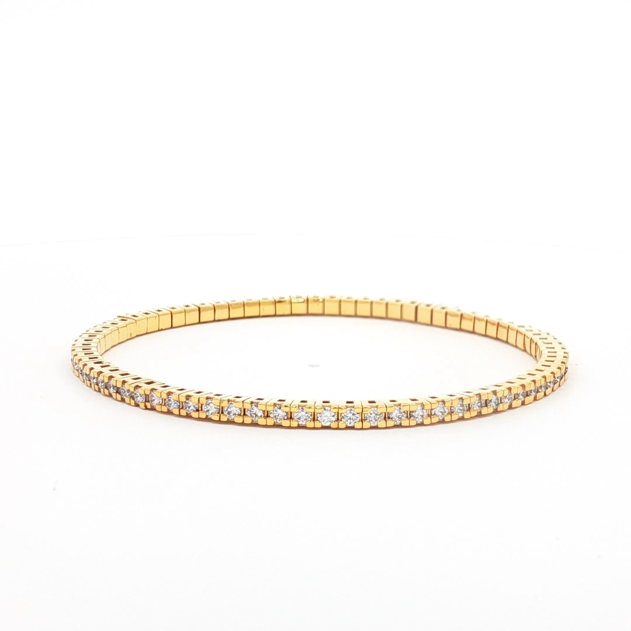 Elastic Round Tennis Bracelet (Yellow Gold)