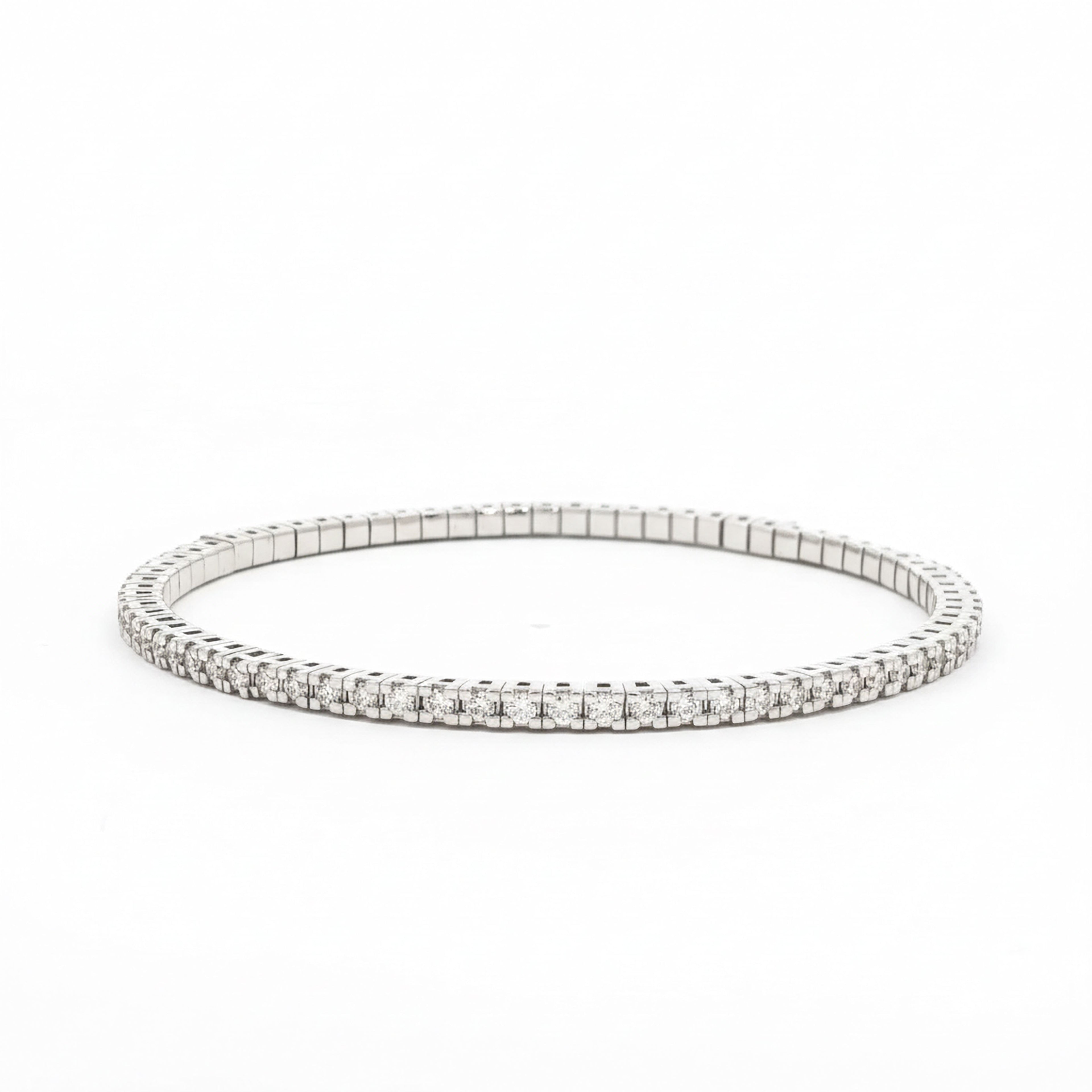 Elastic Round Tennis Bracelet (Yellow Gold)