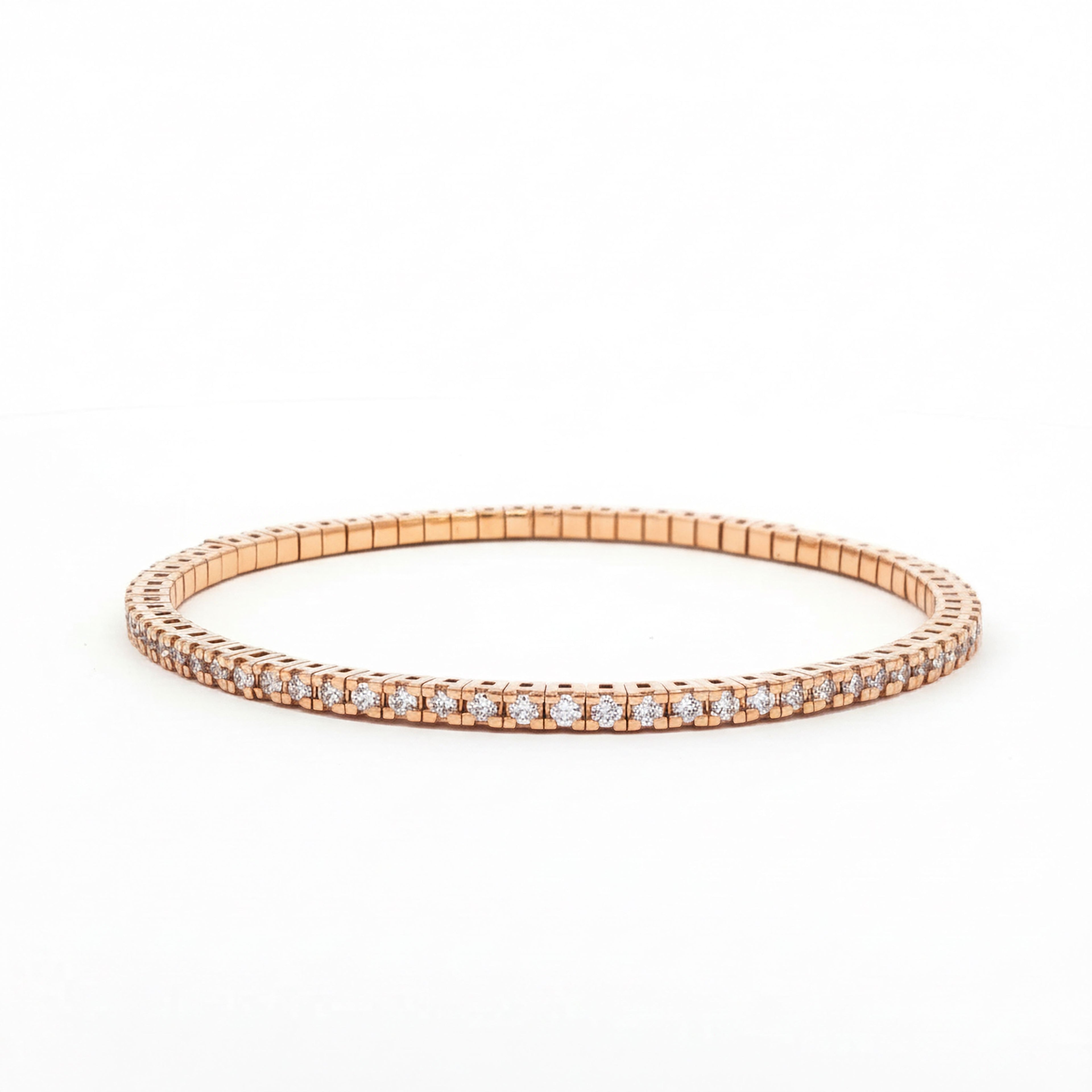 Elastic Round Tennis Bracelet (Yellow Gold)