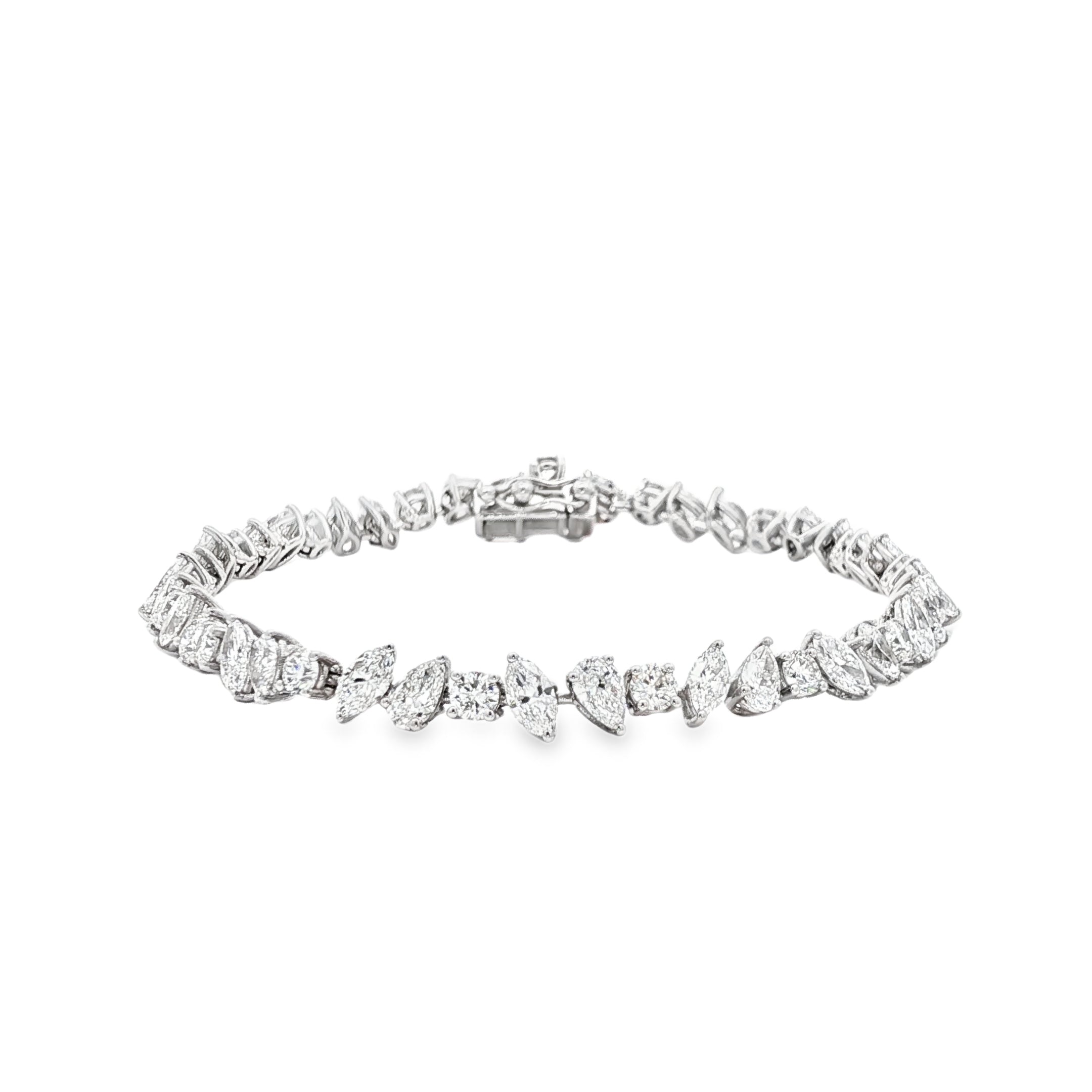 20pts Marquise x Pear x Round Tennis Bracelet
