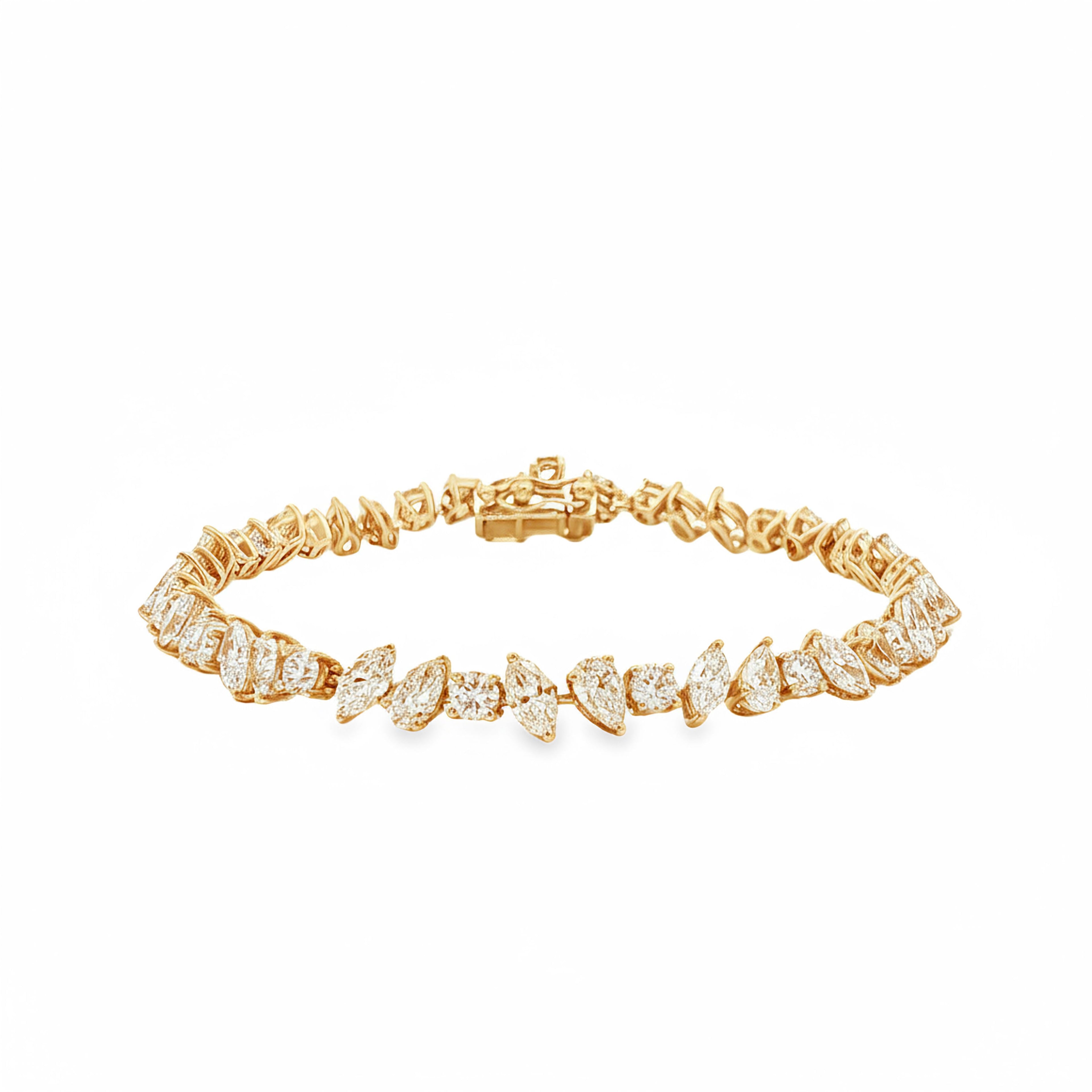 20pts Marquise x Pear x Round Tennis Bracelet