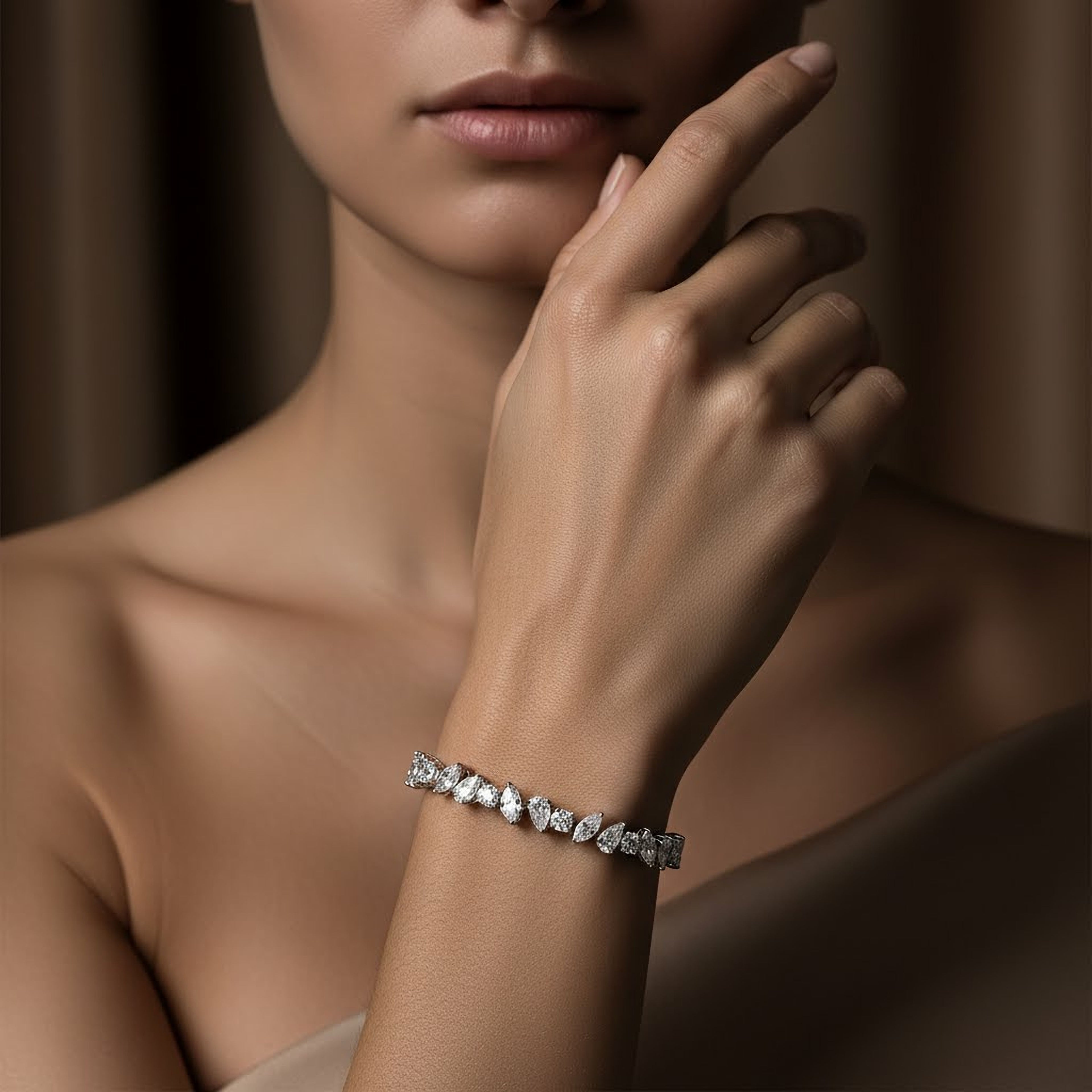 20pts Marquise x Pear x Round Tennis Bracelet