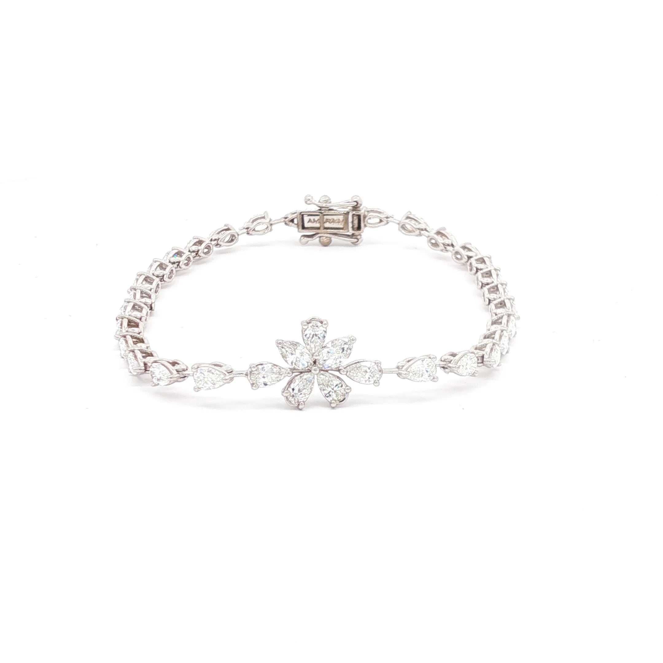Flower Center Tennis Bracelet