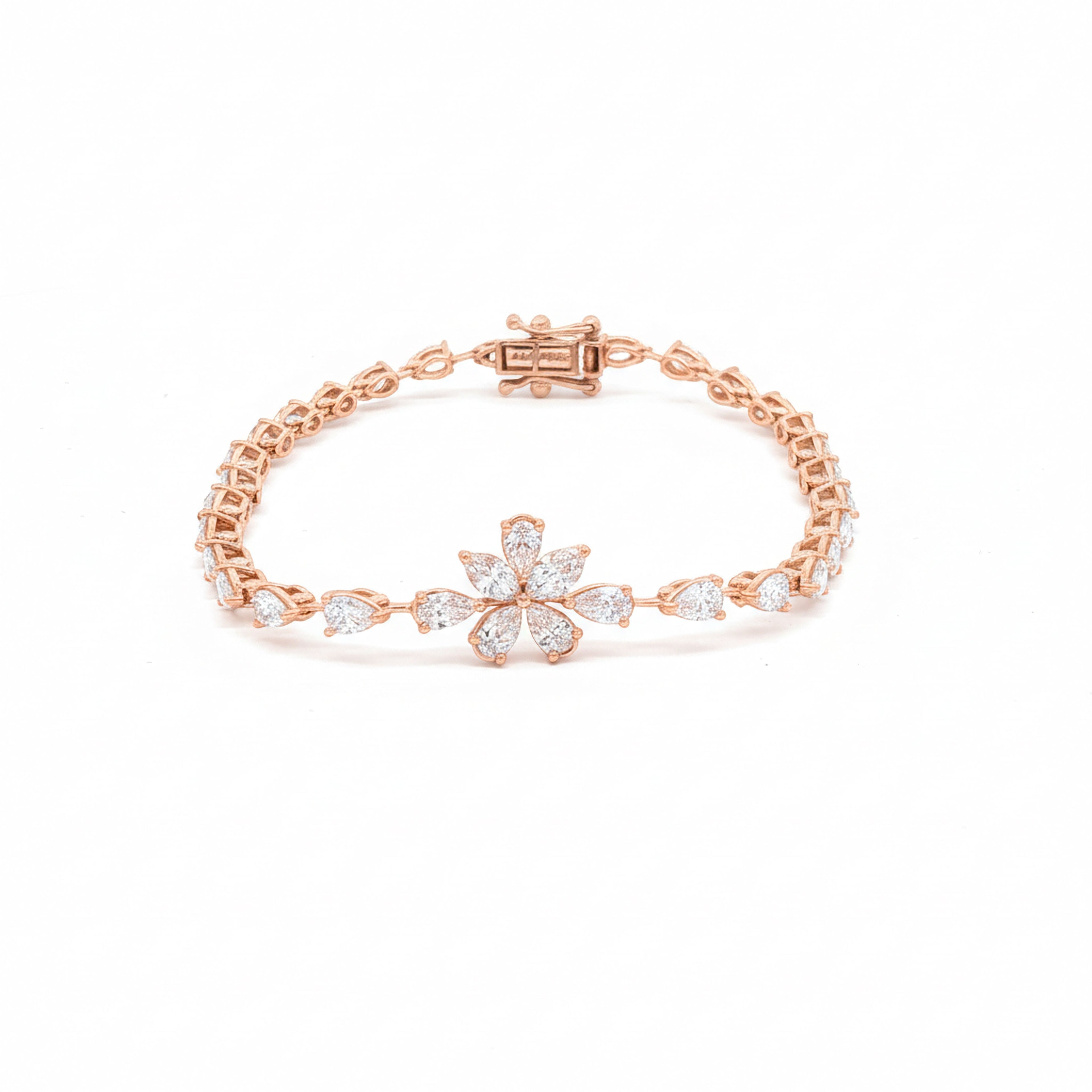 Flower Center Tennis Bracelet