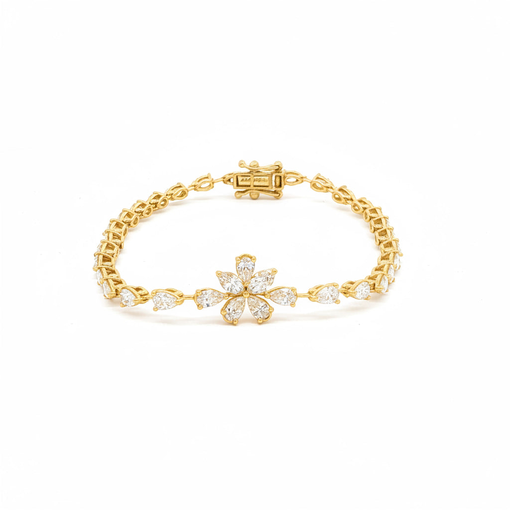 Flower Center Tennis Bracelet