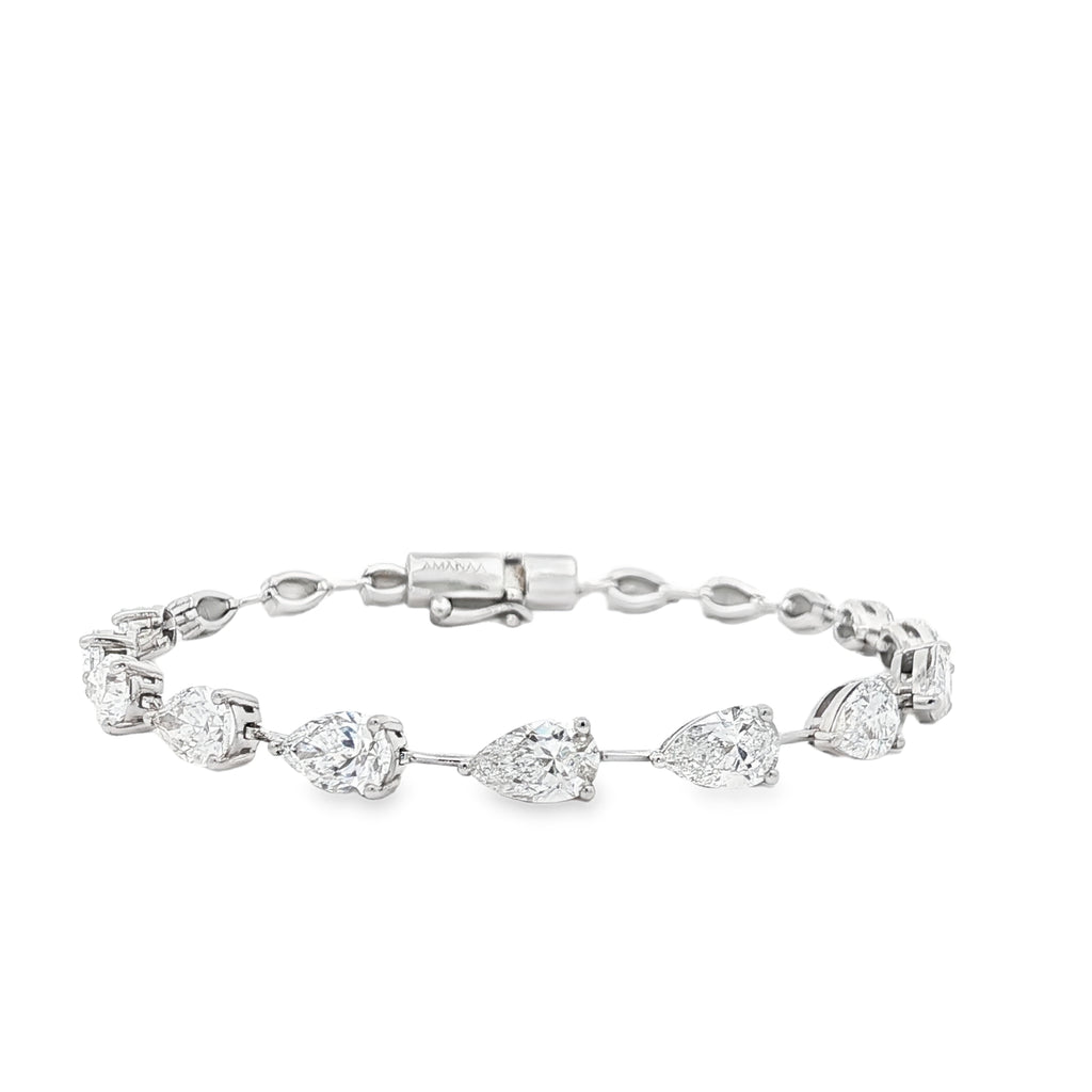 80pts Pear Spaced Tennis Bracelet