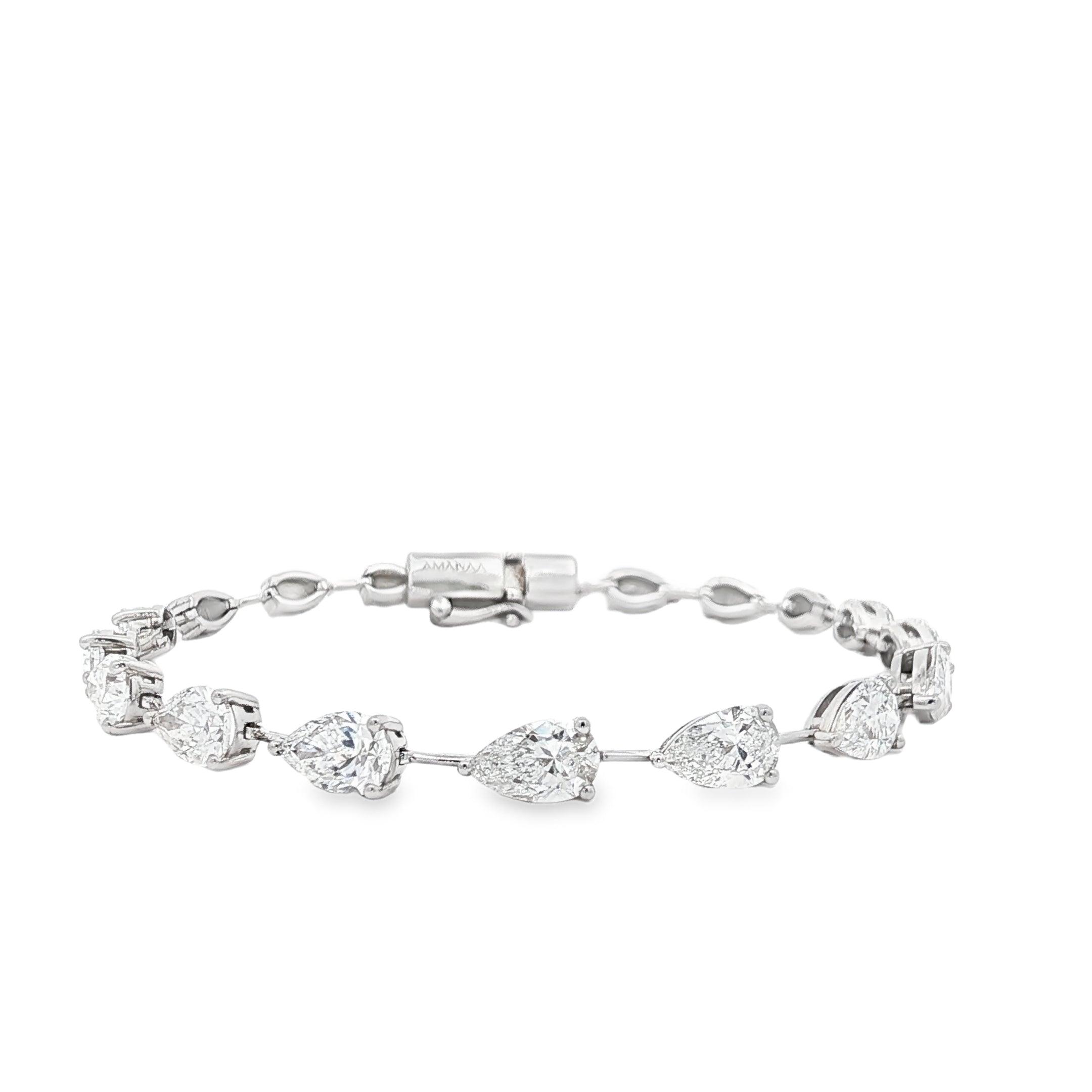80pts Pear Spaced Tennis Bracelet
