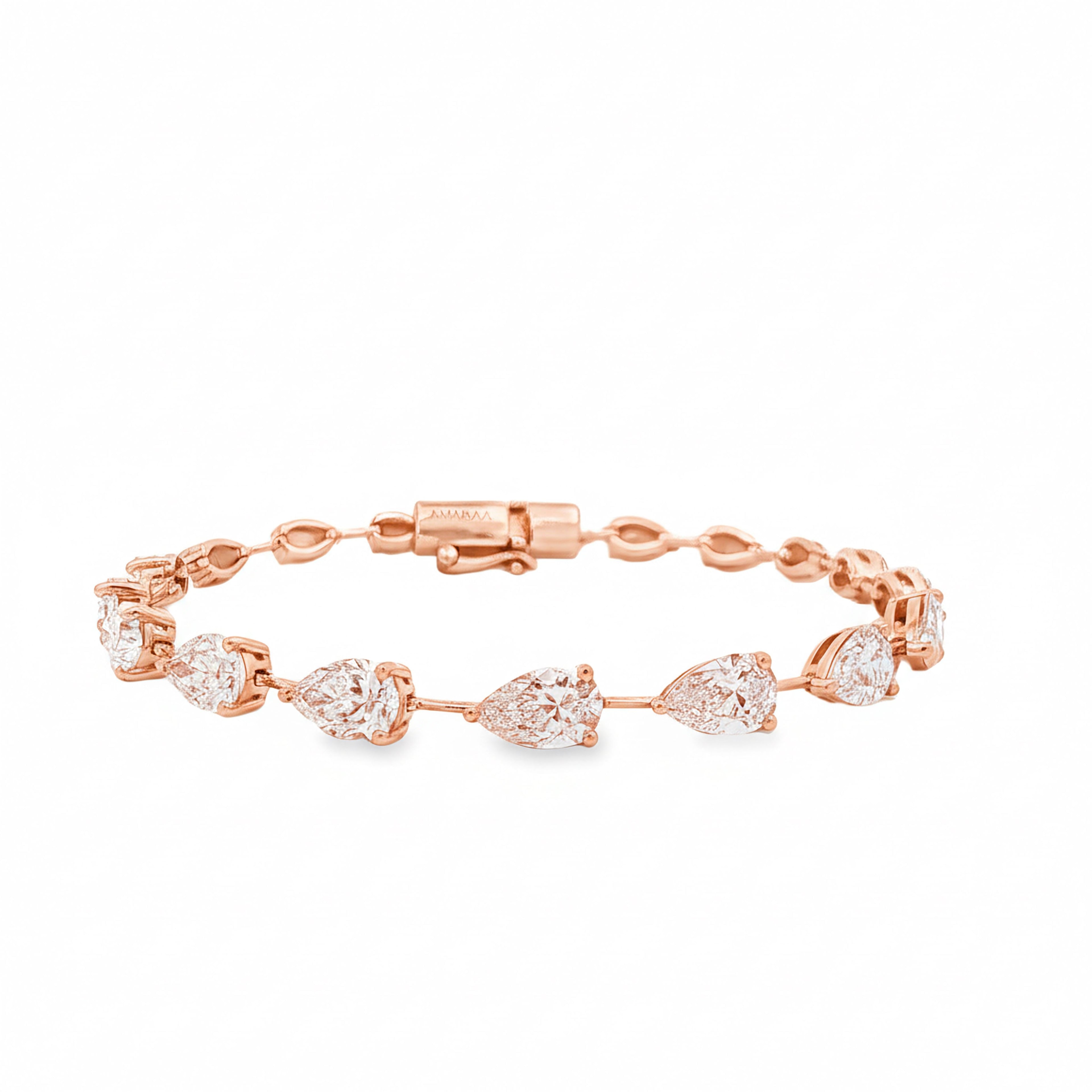 80pts Pear Spaced Tennis Bracelet