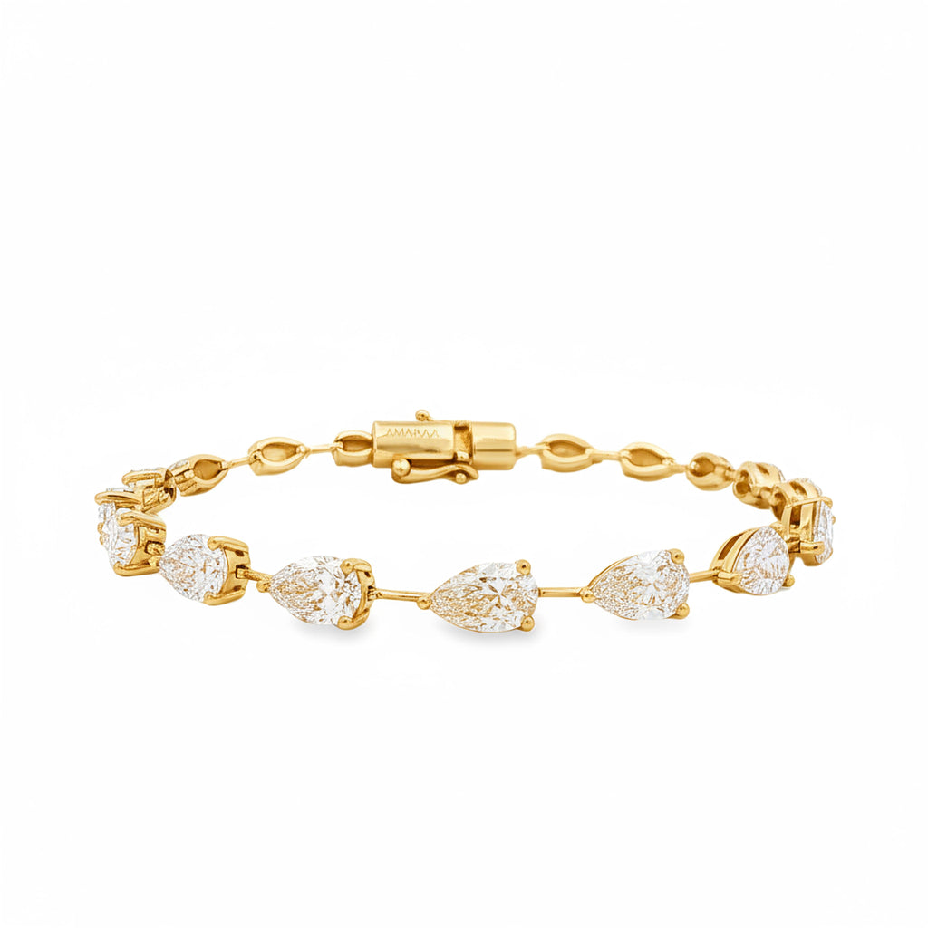 80pts Pear Spaced Tennis Bracelet