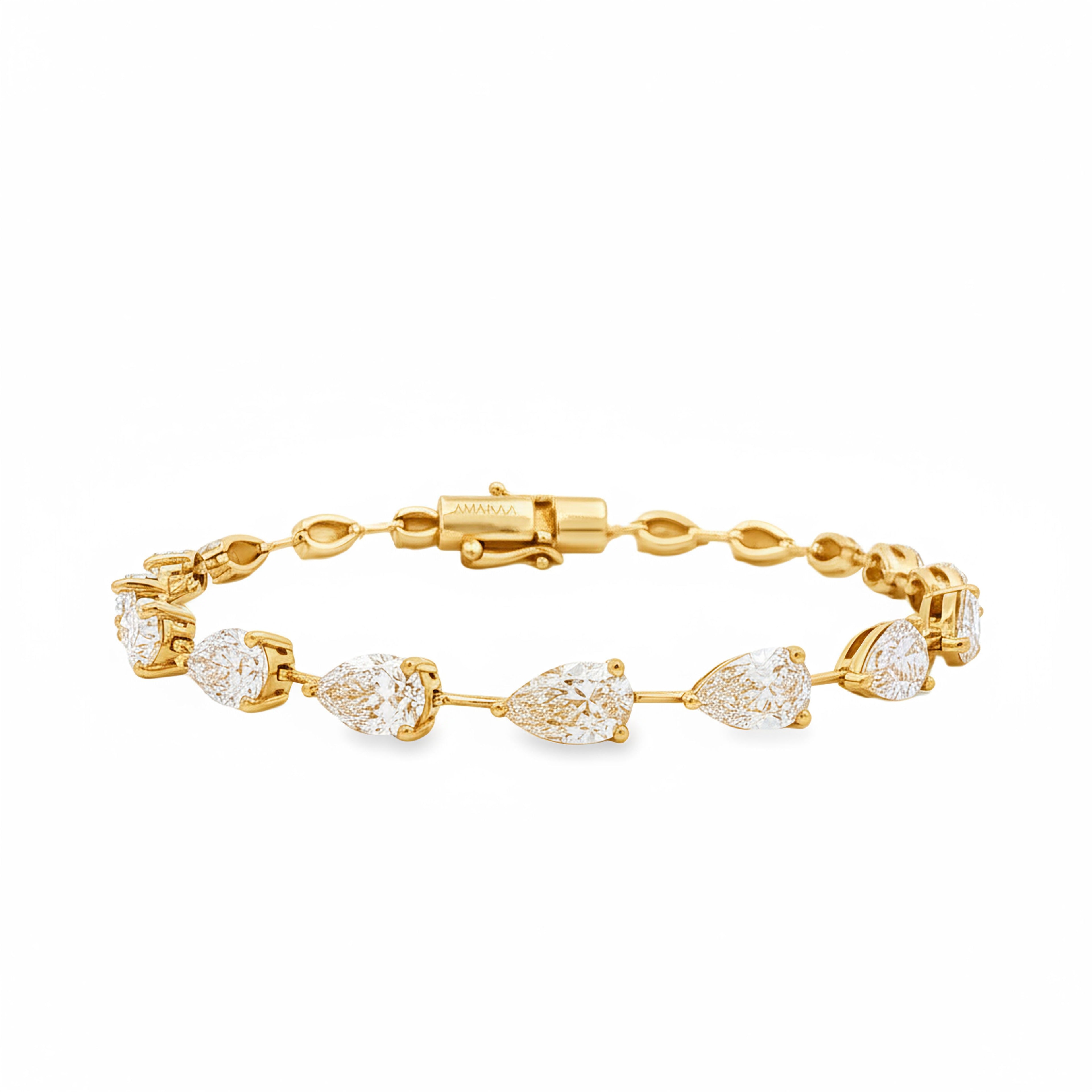80pts Pear Spaced Tennis Bracelet