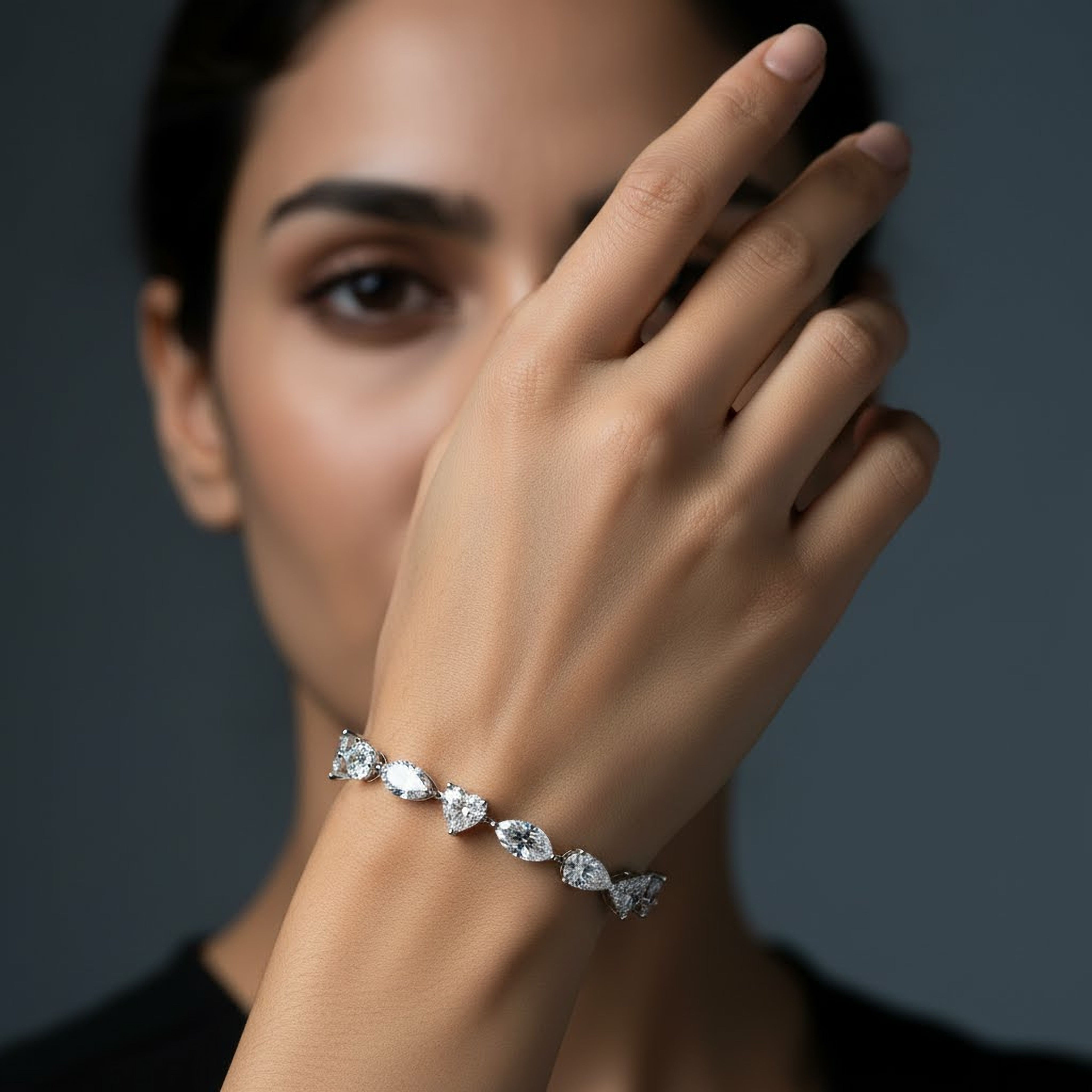 65pts Big Mixed Shape Tennis Bracelet