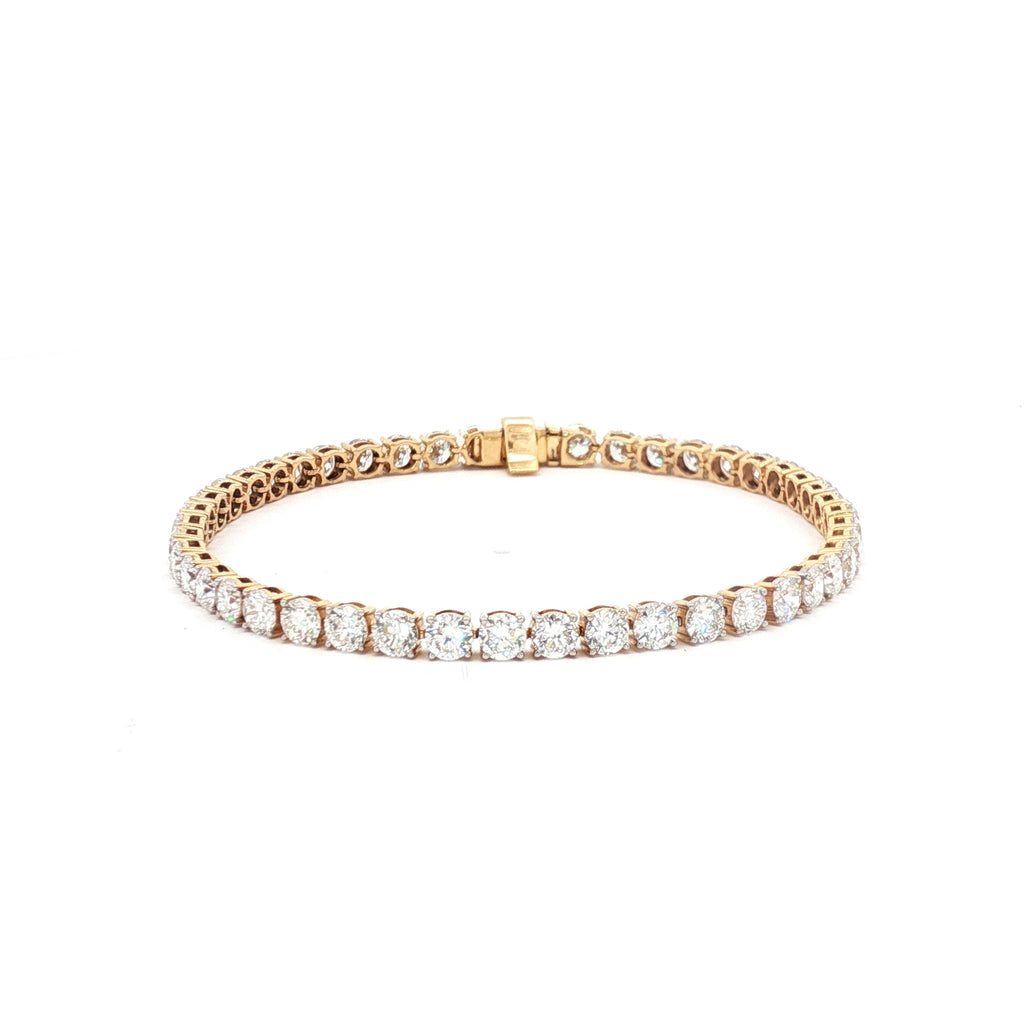 15pt Round Tennis Bracelet Yellow Gold