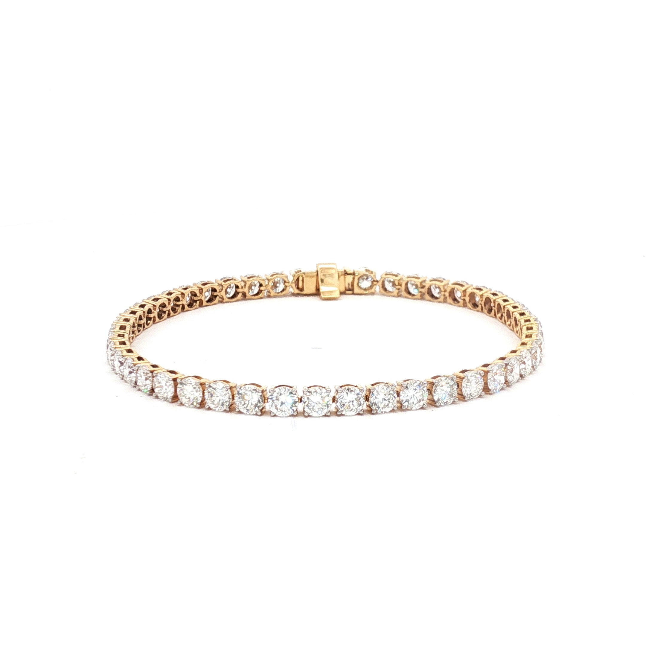 15pt Round Tennis Bracelet Yellow Gold