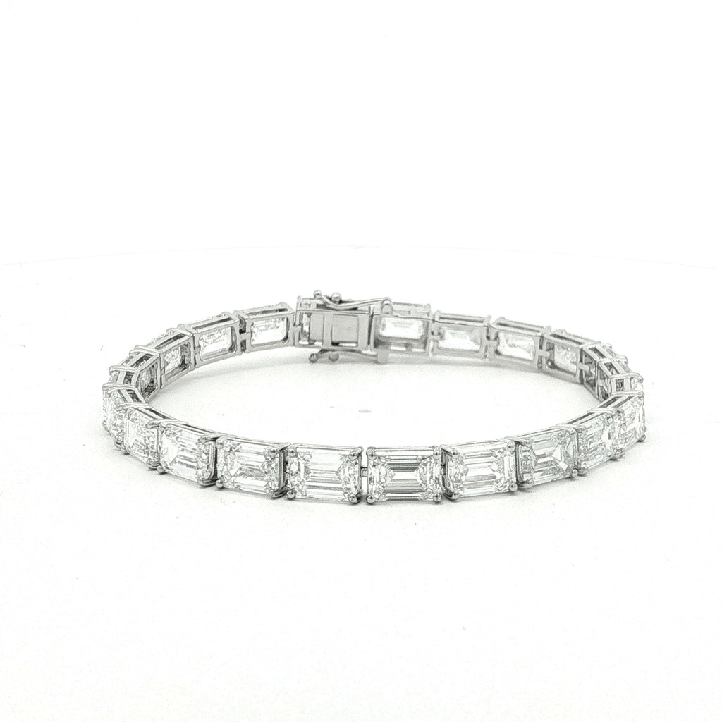 1ct Sideways Emerald Tennis Bracelet