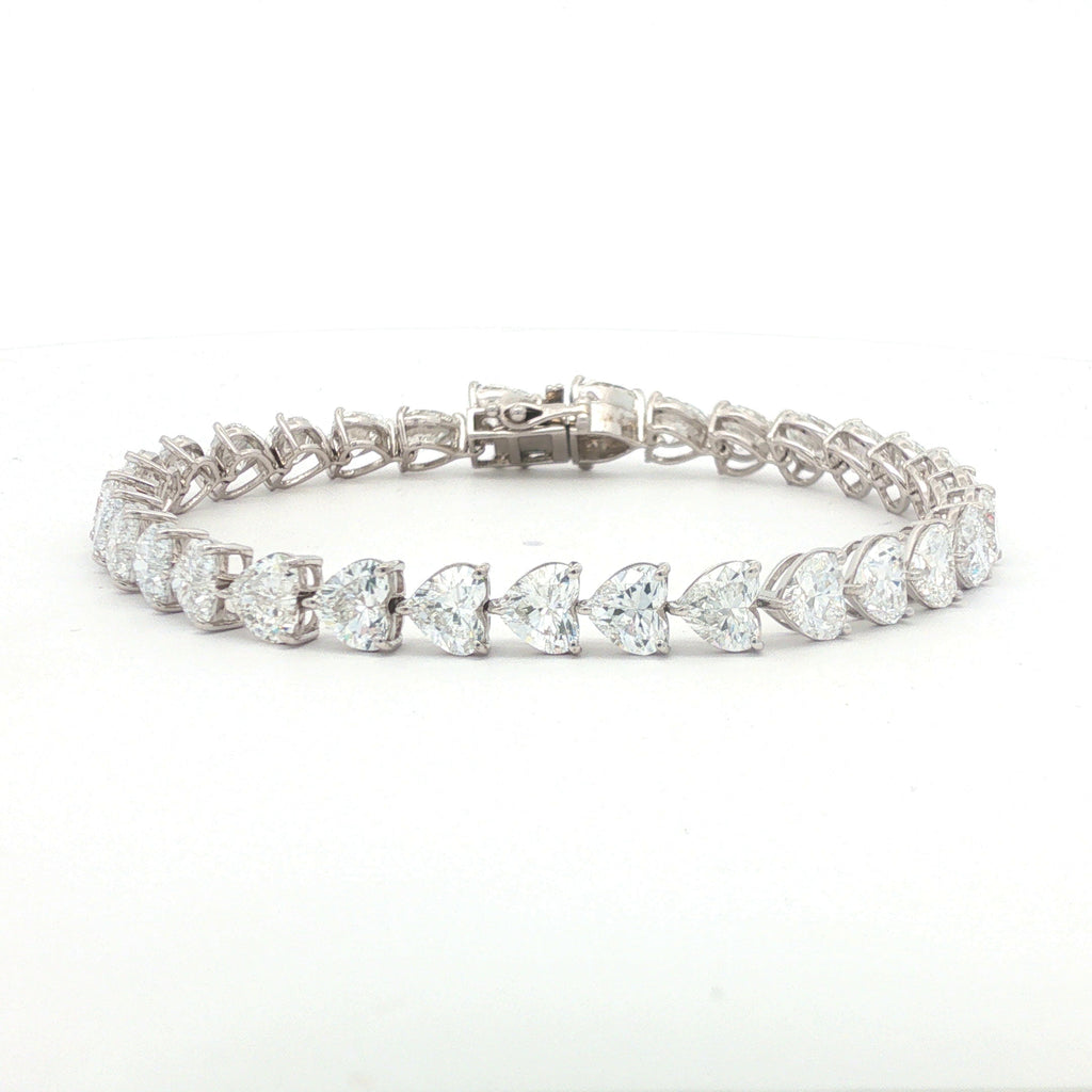 50pts Heart-Shaped Lab Diamond Tennis Bracelet