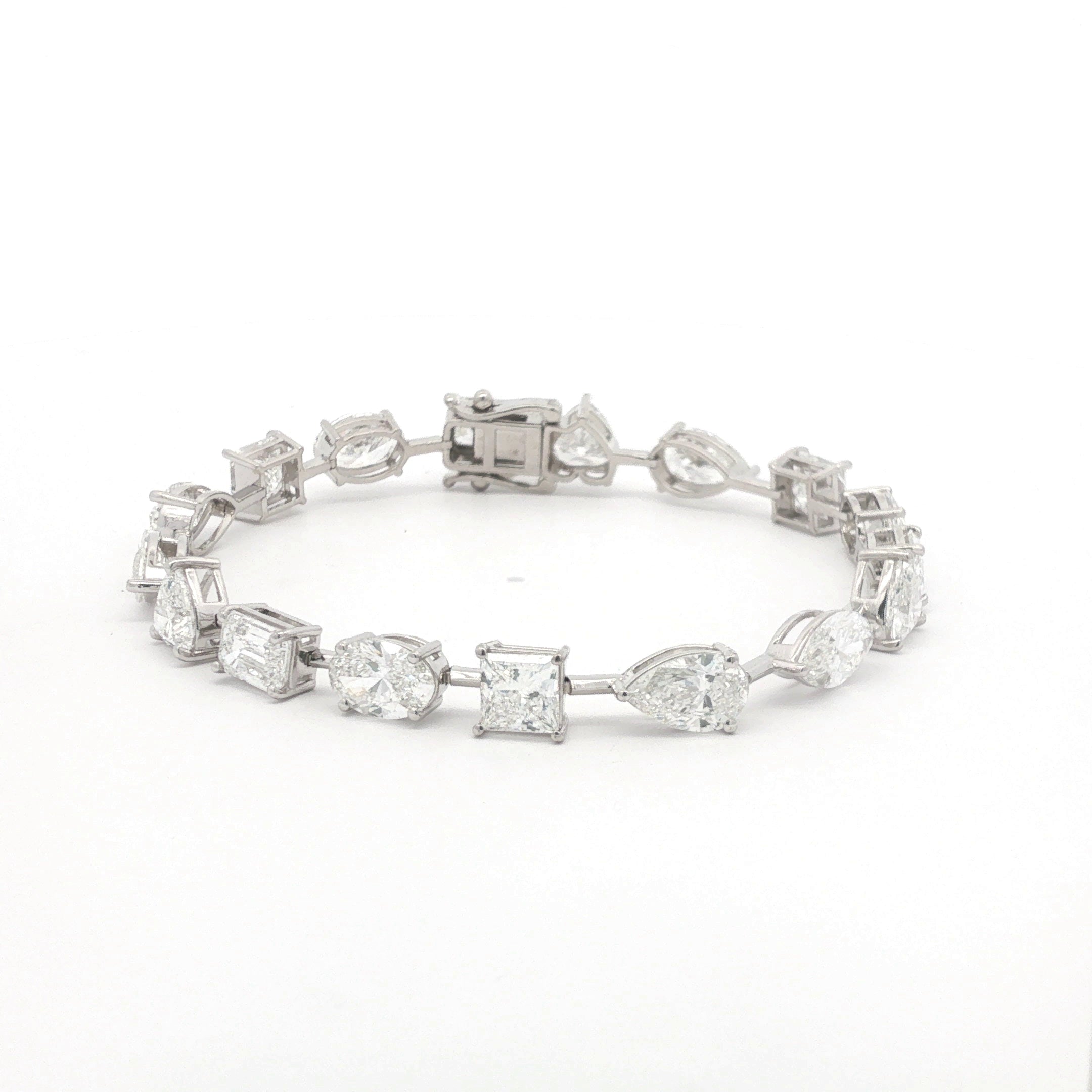 Multi-Shape Diamond Tennis Bracelet