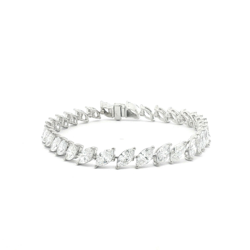 30pts Angled Marquise Diamond Tennis Bracelet