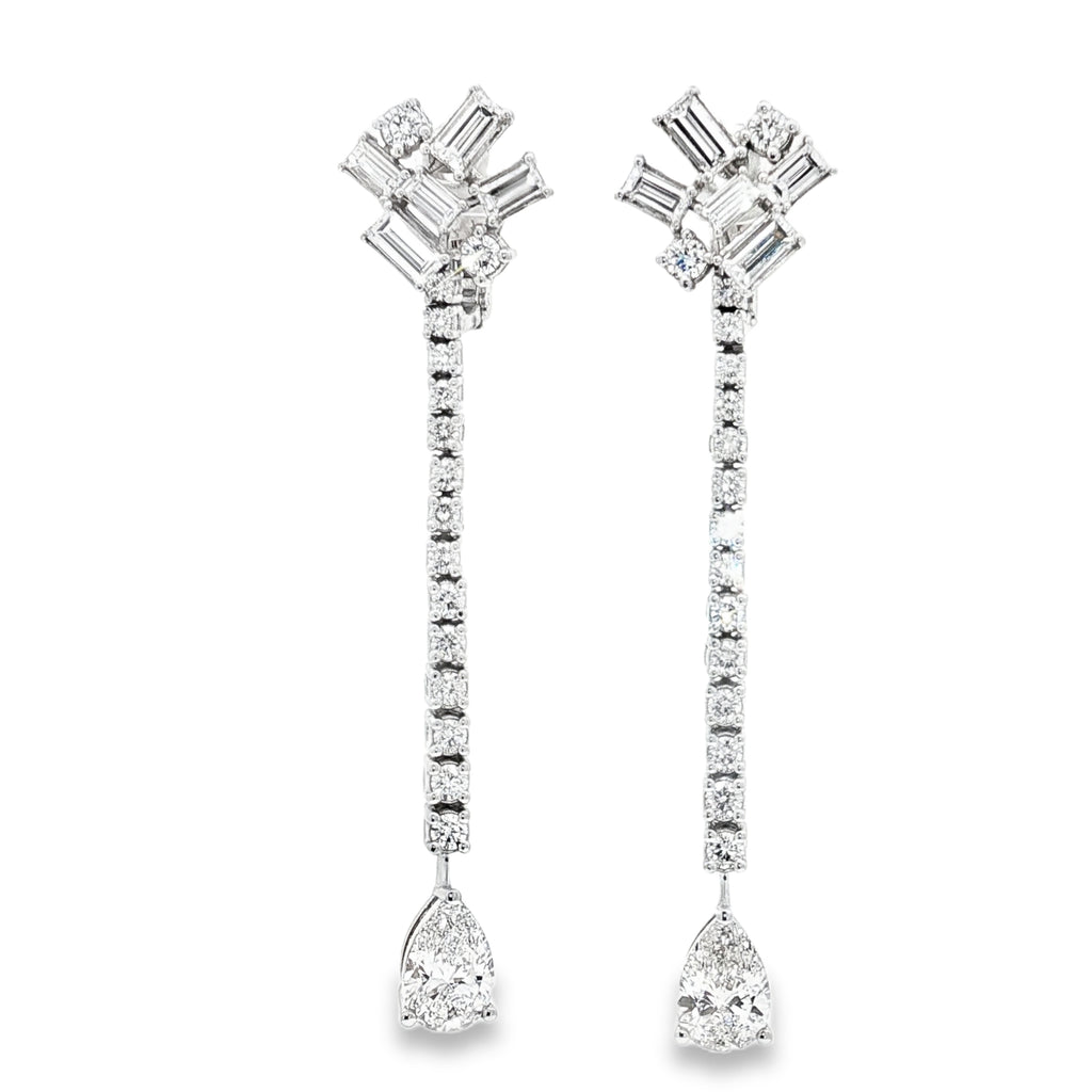 Clustered Baguettes with 1ct Pear Drop