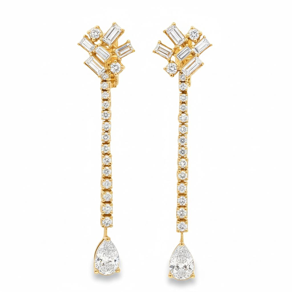 Clustered Baguettes with 1ct Pear Drop