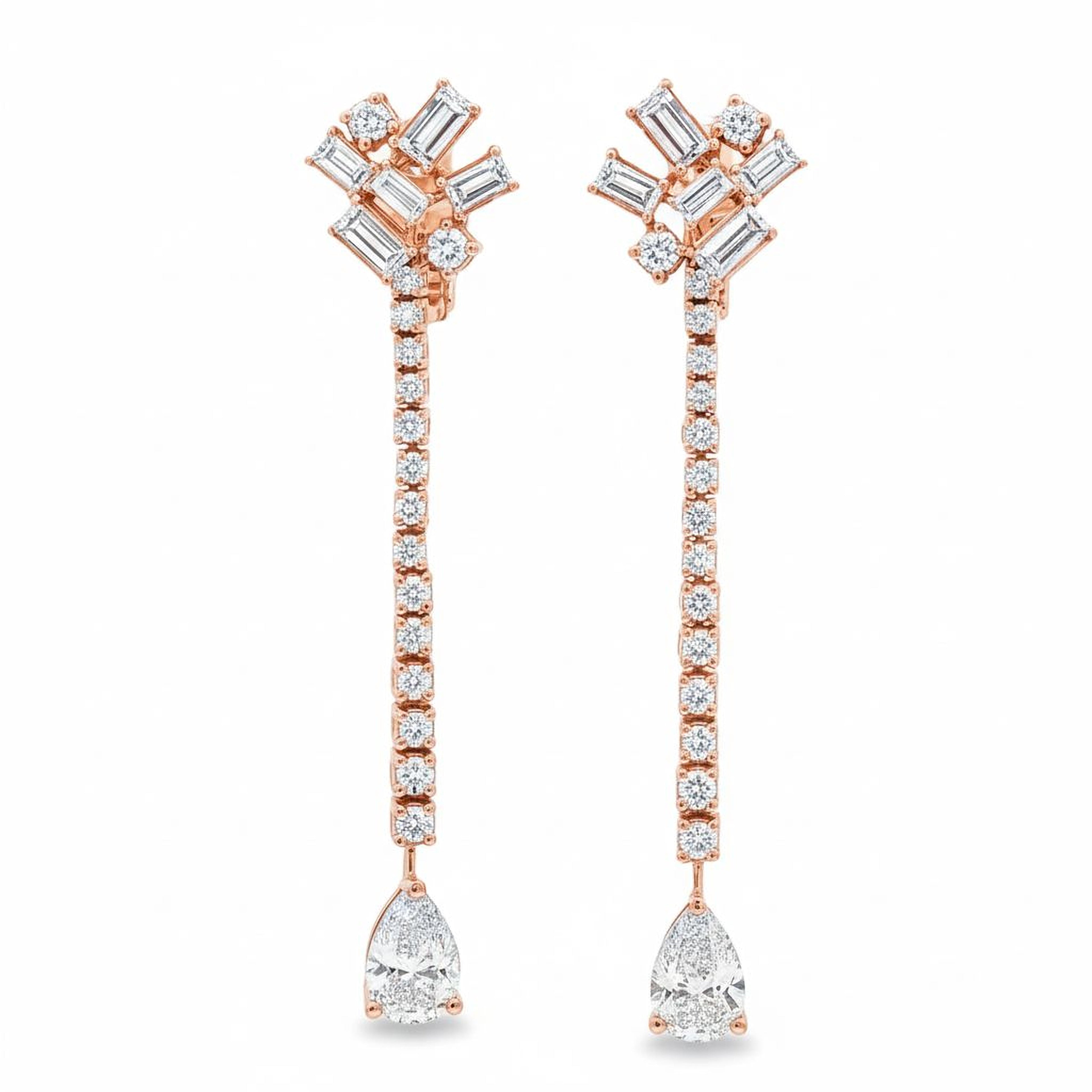 Clustered Baguettes with 1ct Pear Drop