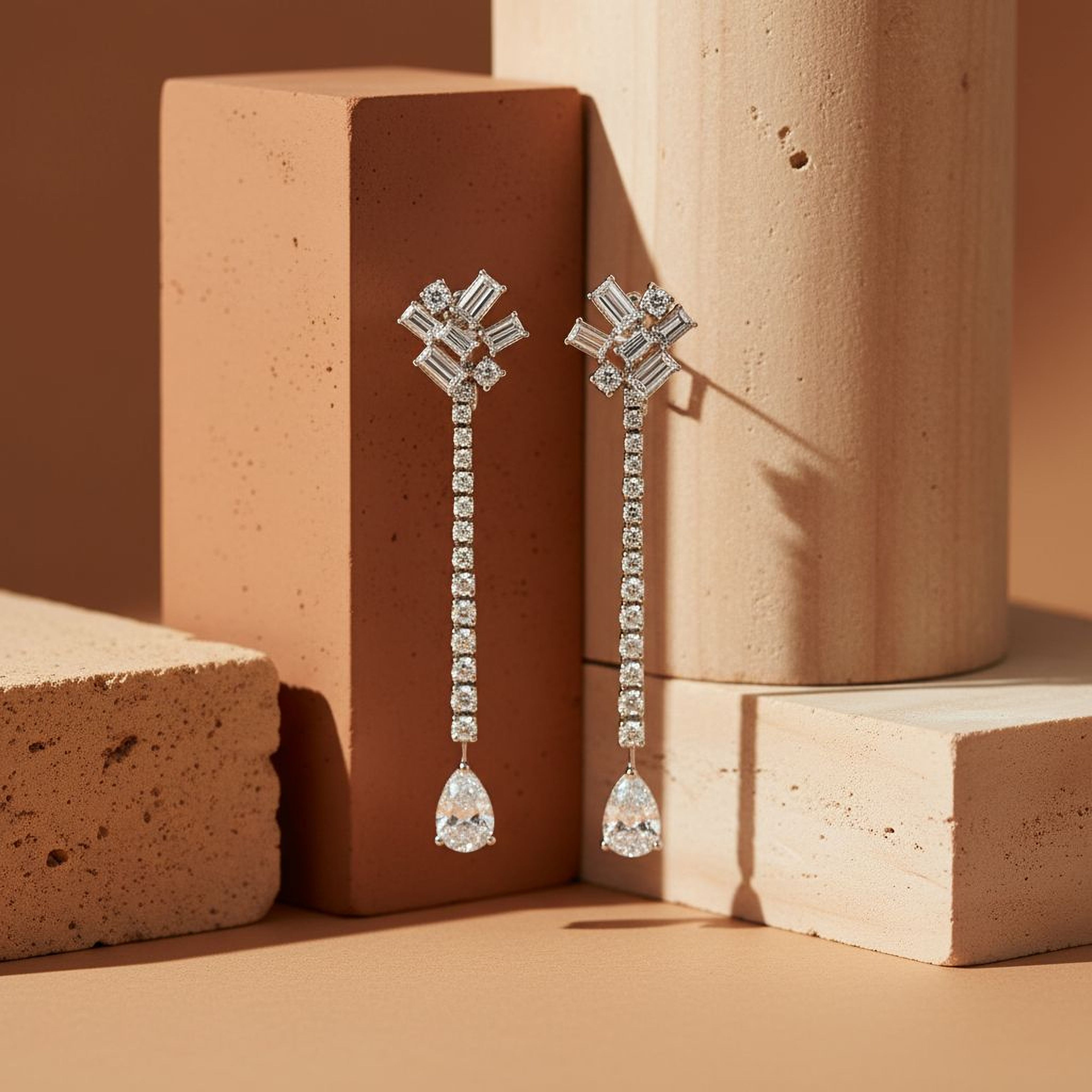 Clustered Baguettes with 1ct Pear Drop