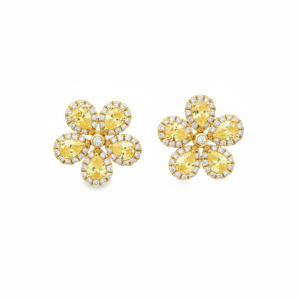 Yellow Flower Studs