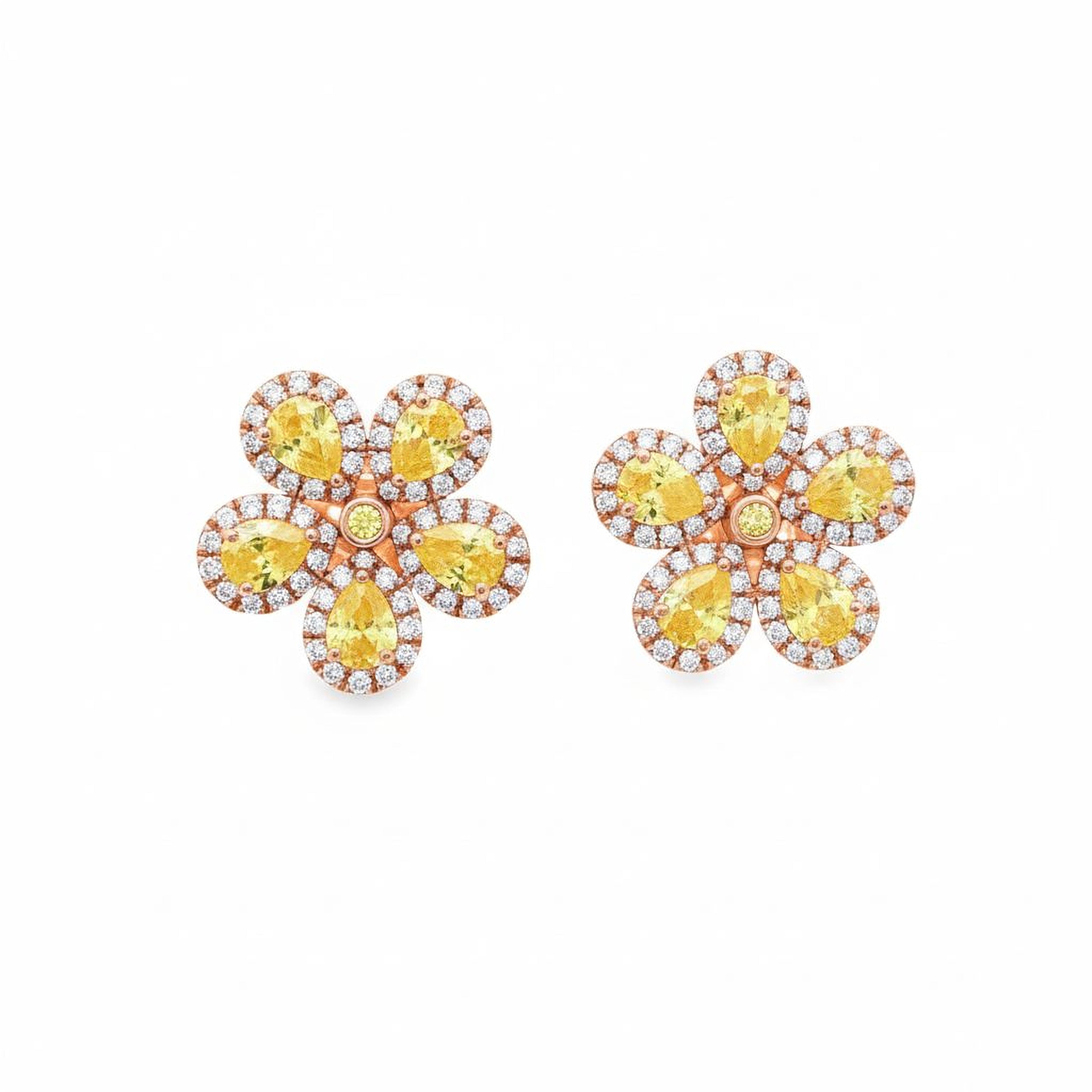 Yellow Flower Studs