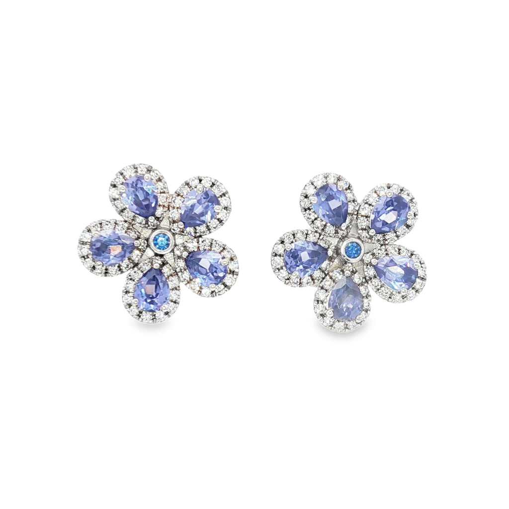 Blue Flower Studs