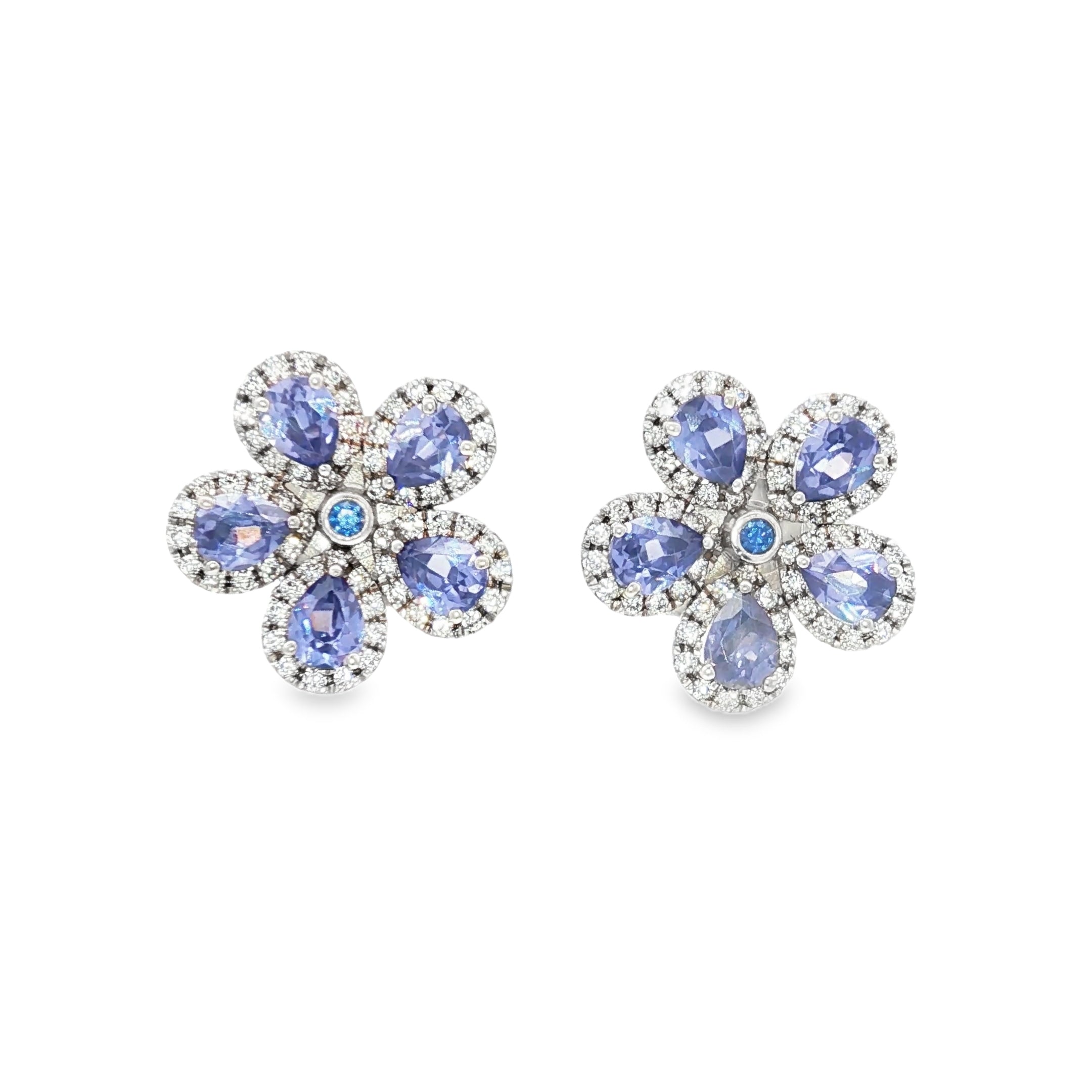 Blue Flower Studs