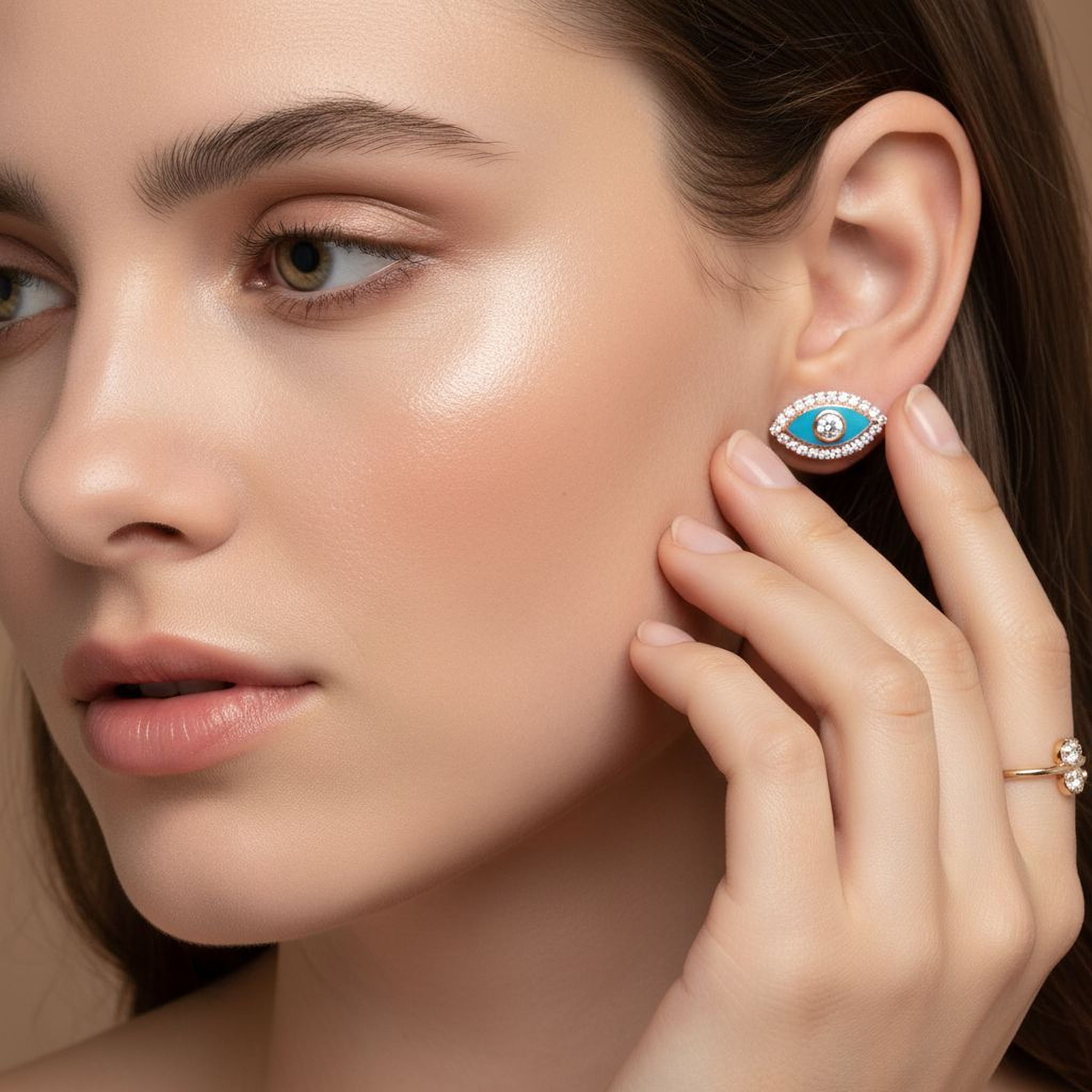 Evil Eye Enamel Earrings