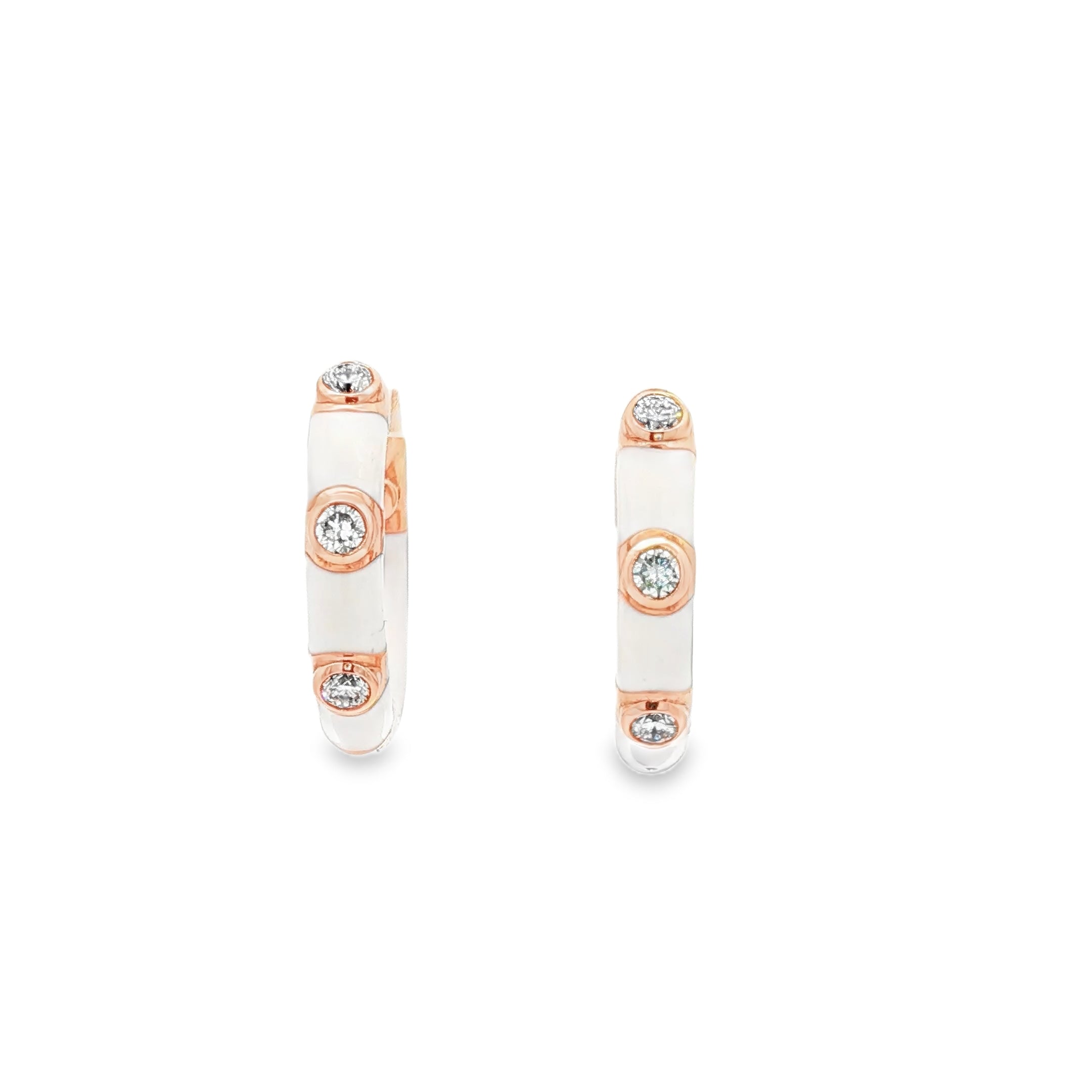 Hoops in White Enamel