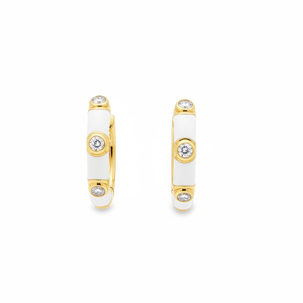 Hoops in White Enamel