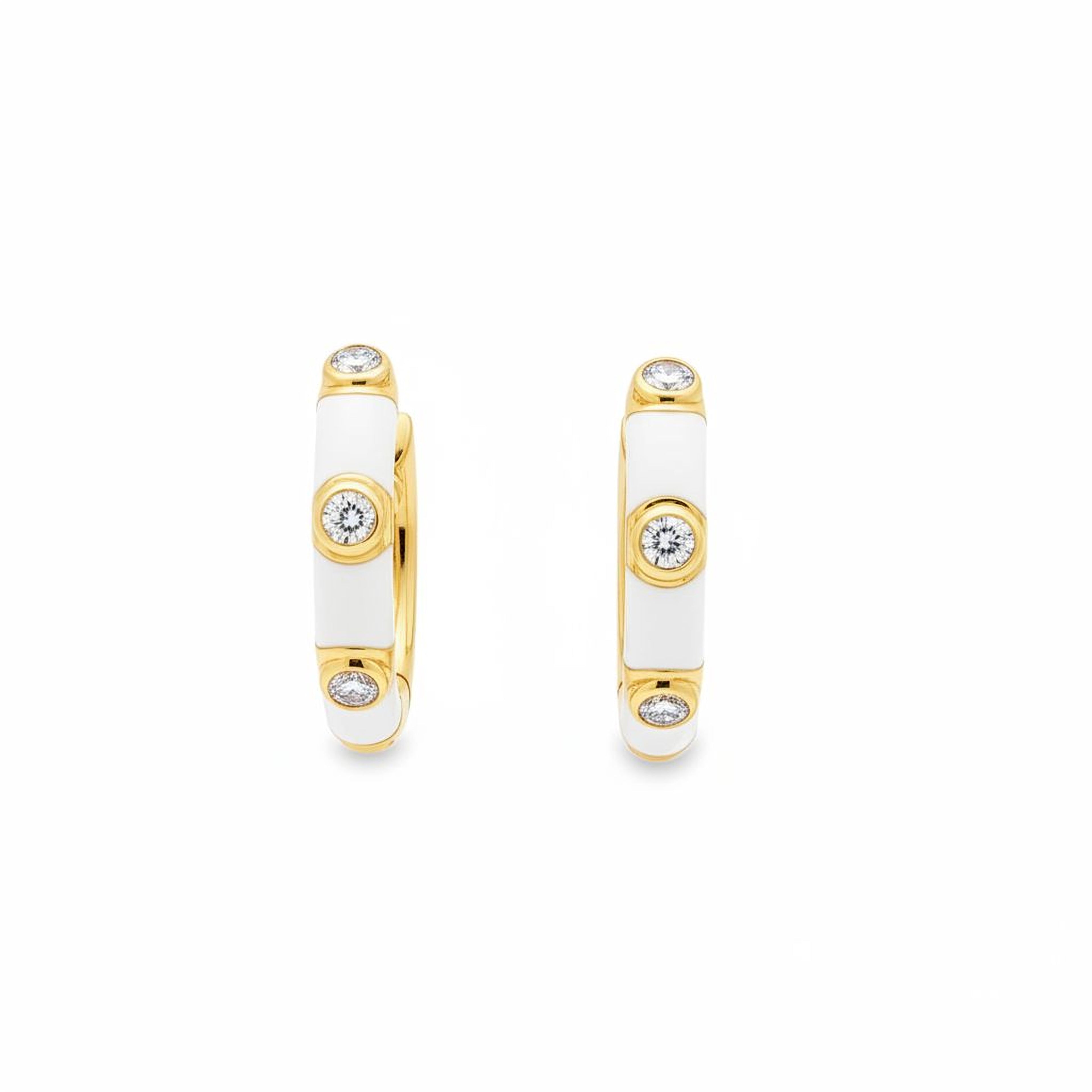 Hoops in White Enamel