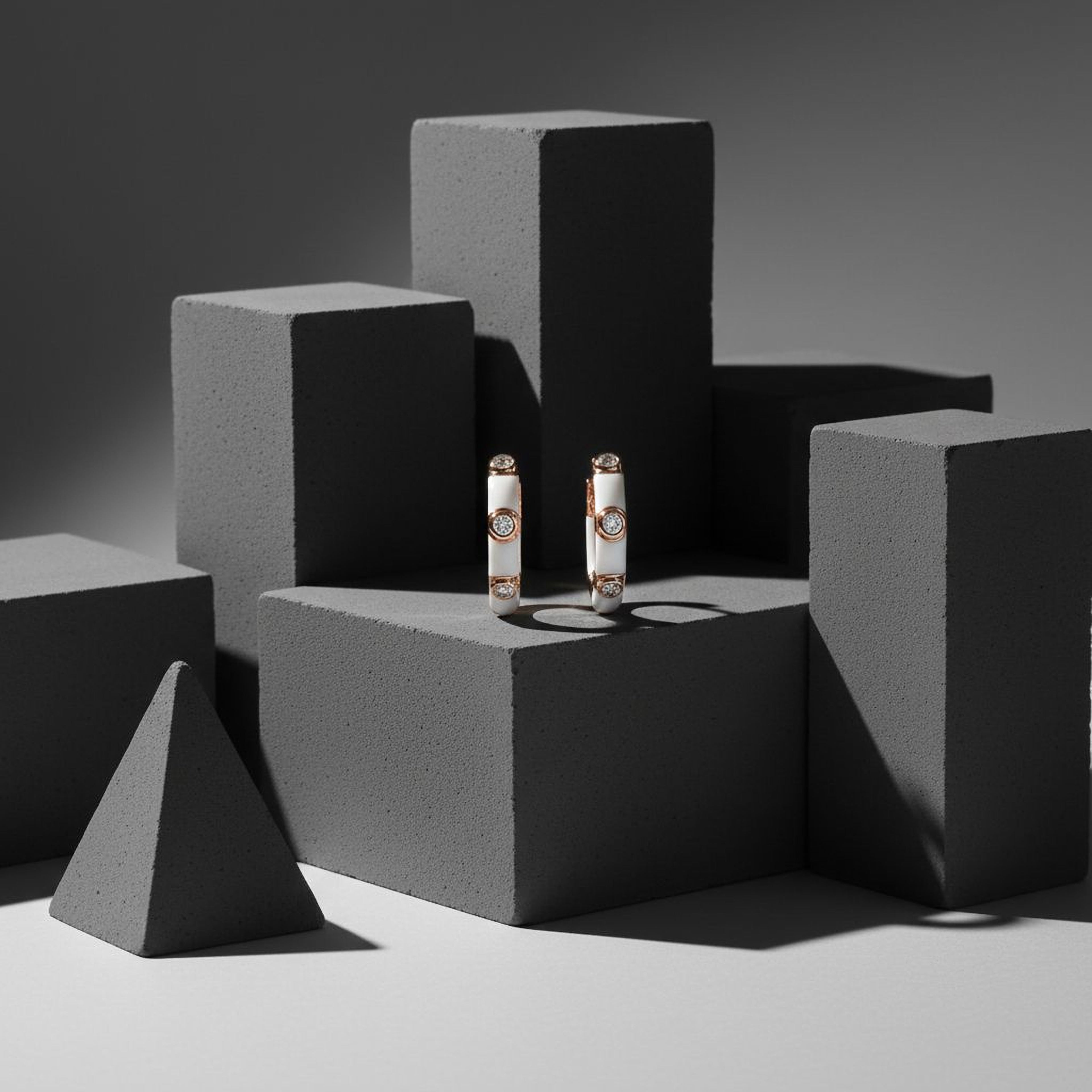 Hoops in White Enamel