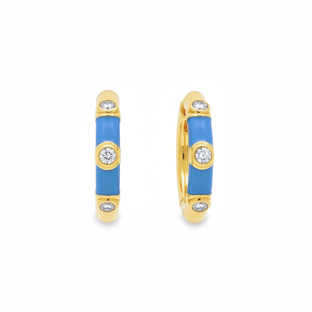 Hoops in Blue Enamel
