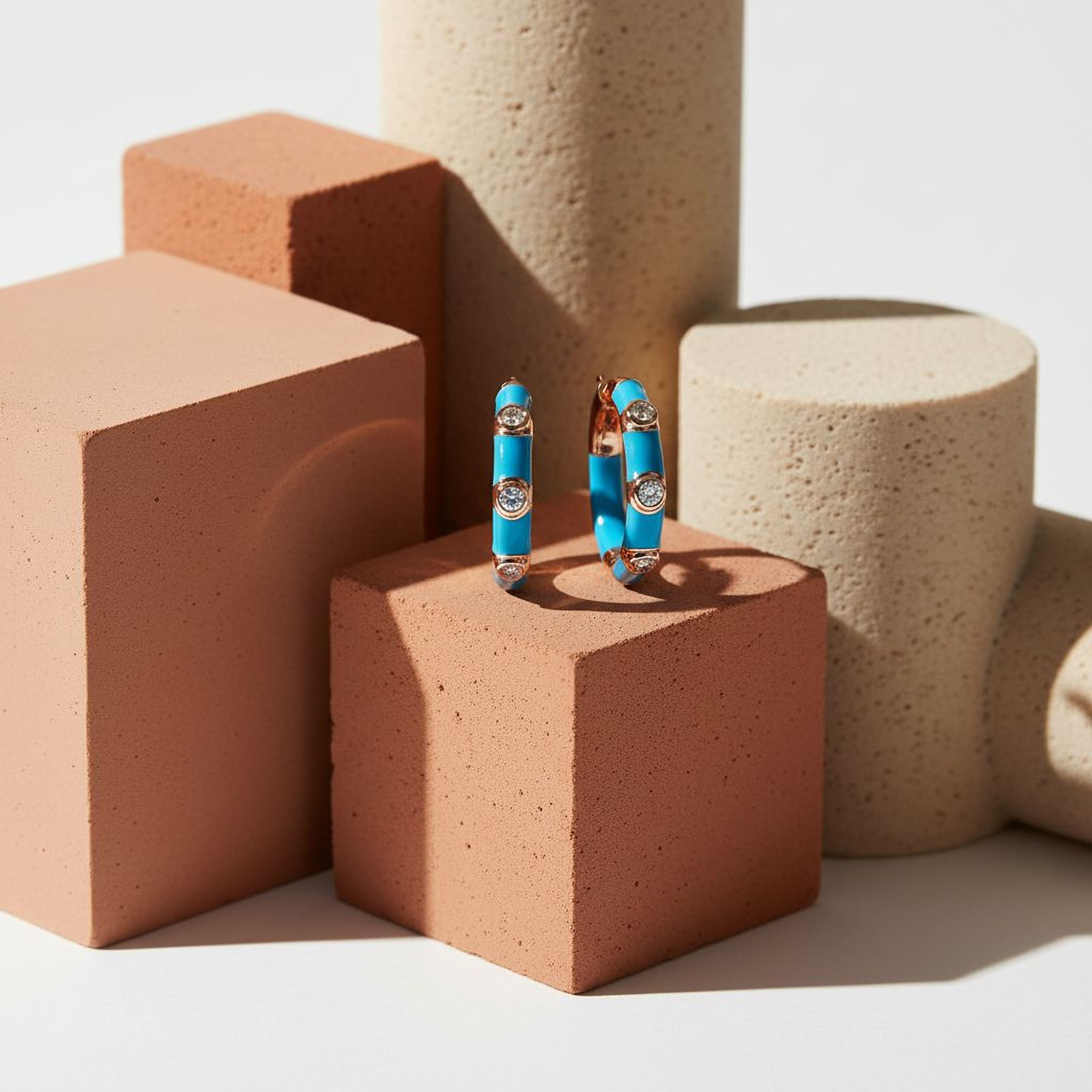 Hoops in Blue Enamel