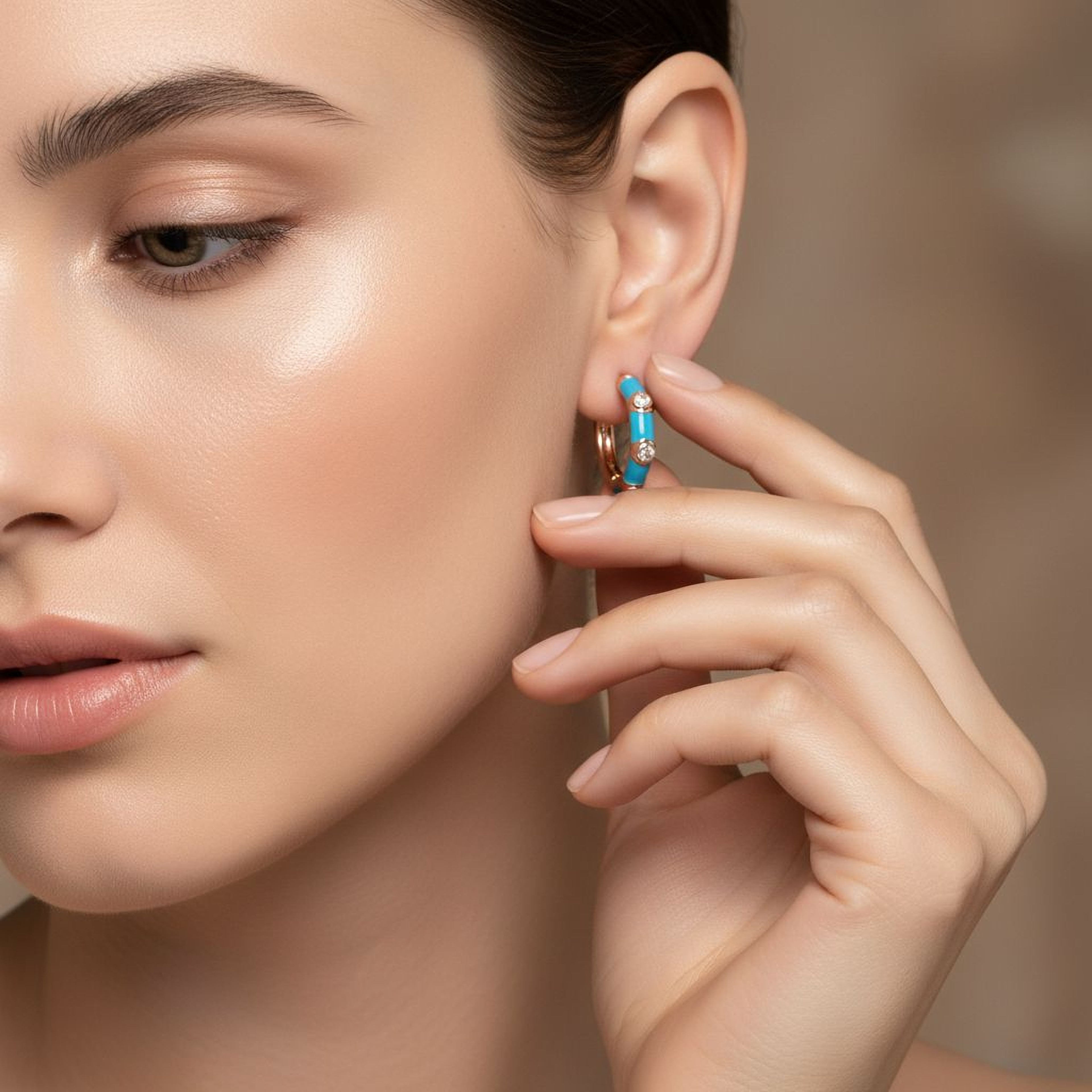 Hoops in Blue Enamel