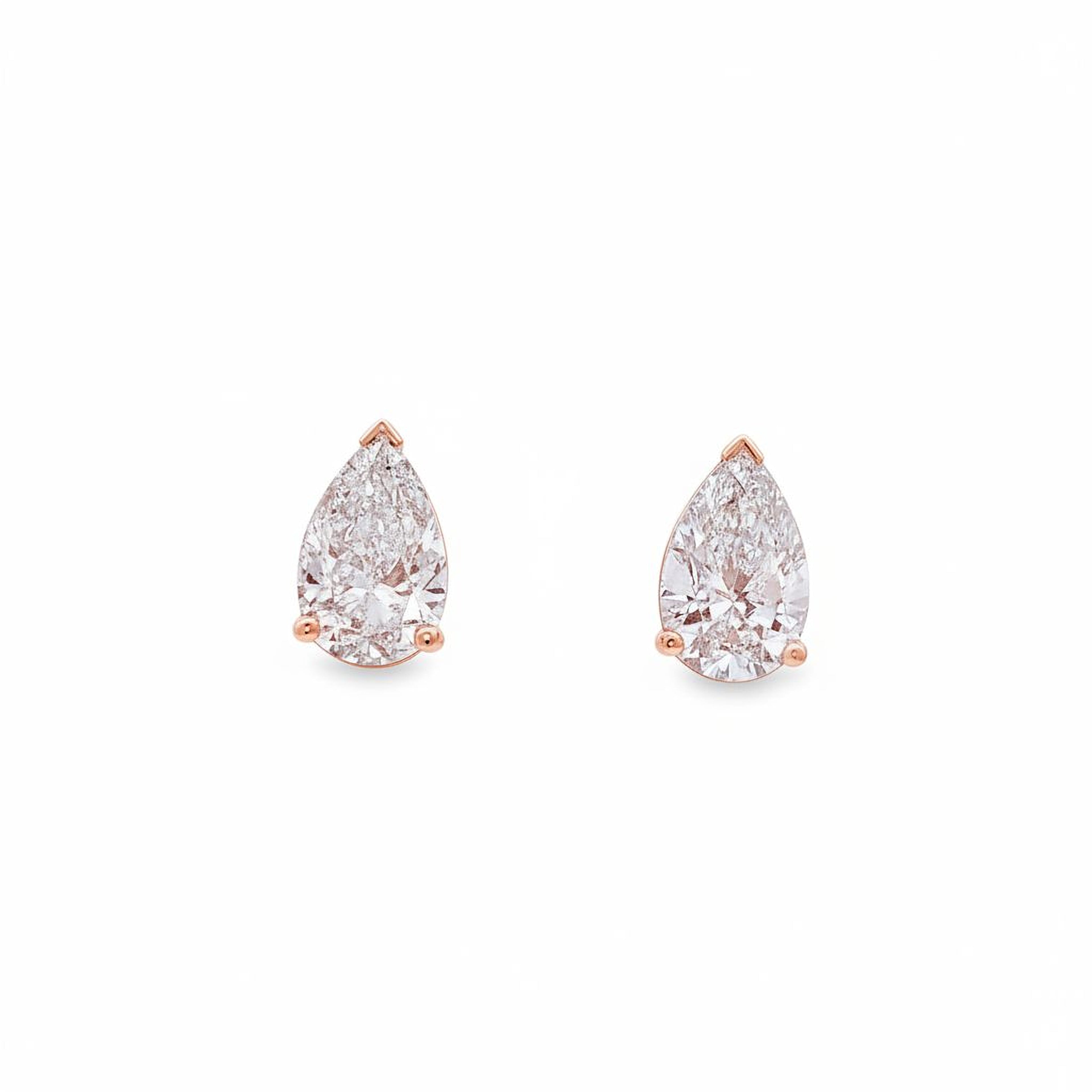 2ct Pear Studs
