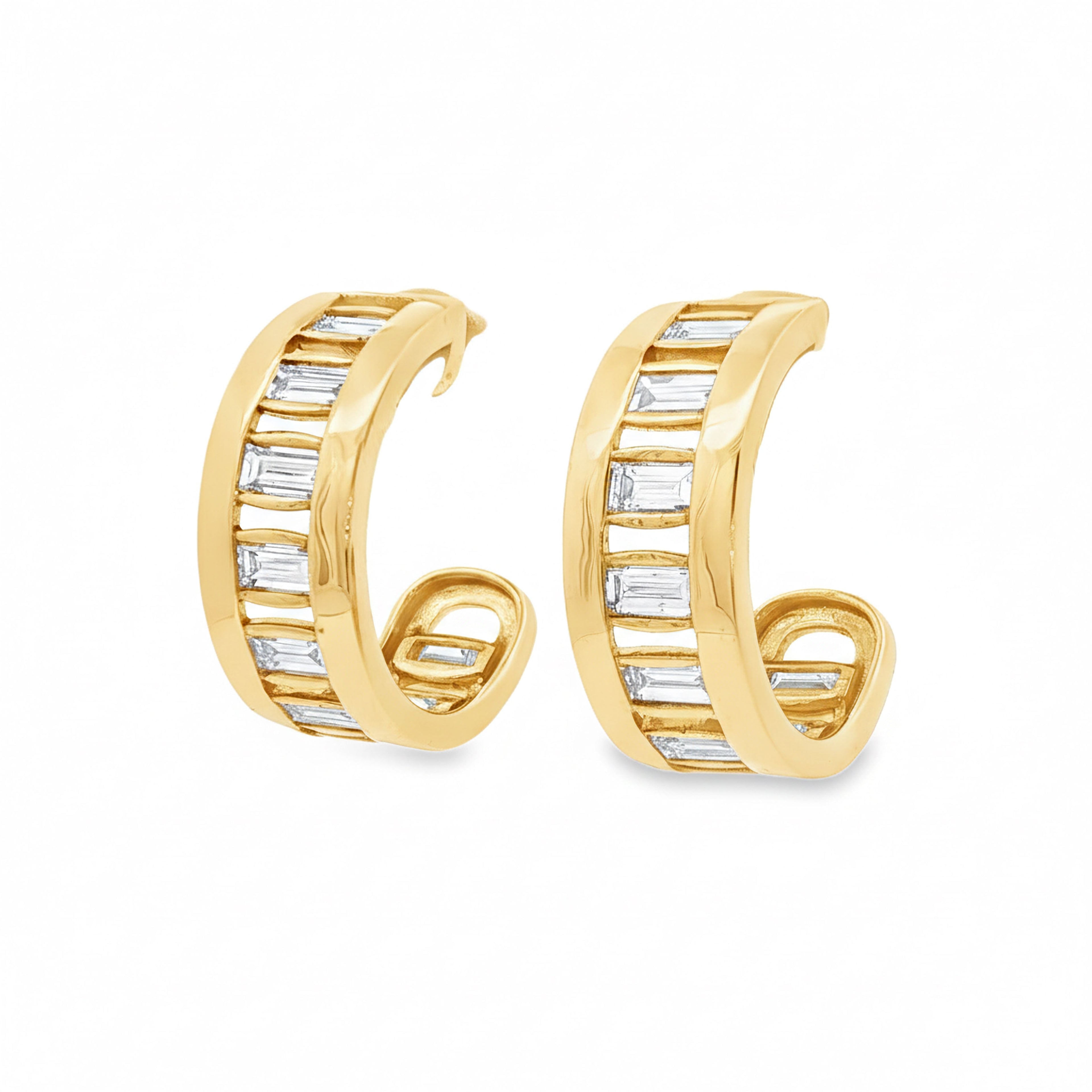 Curved Baguette Earrings