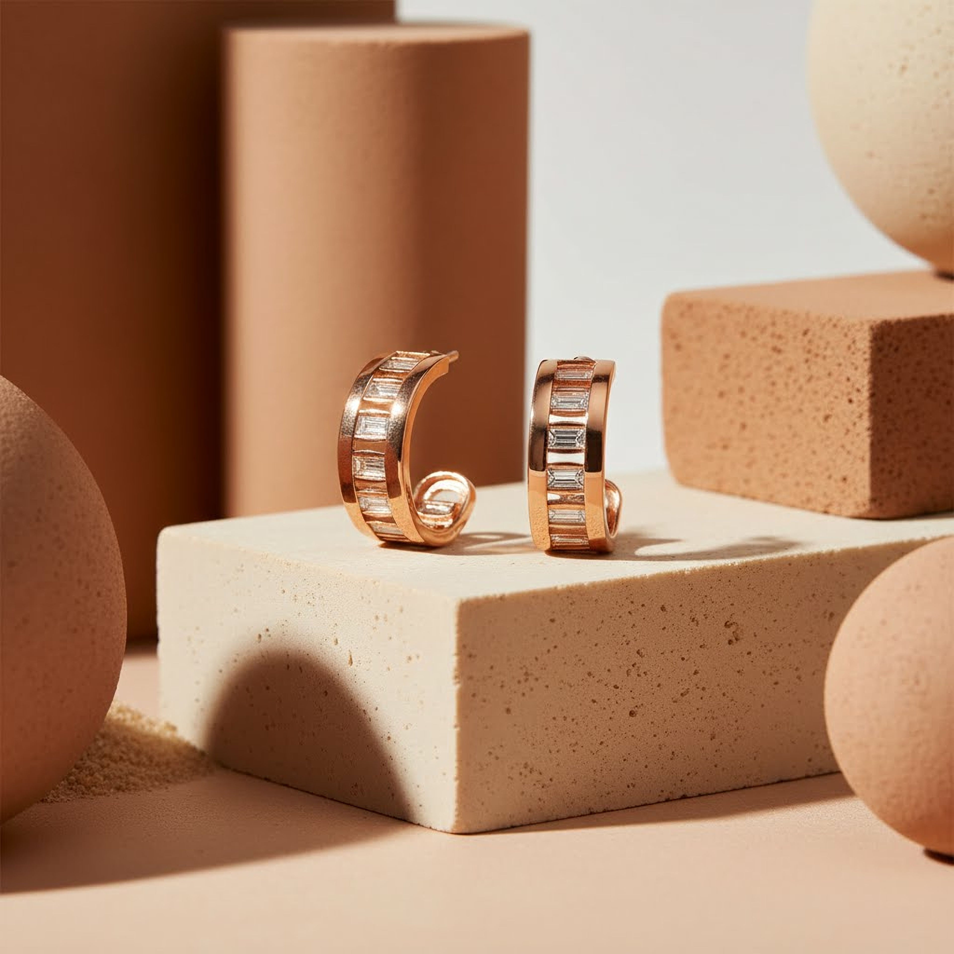 Curved Baguette Earrings