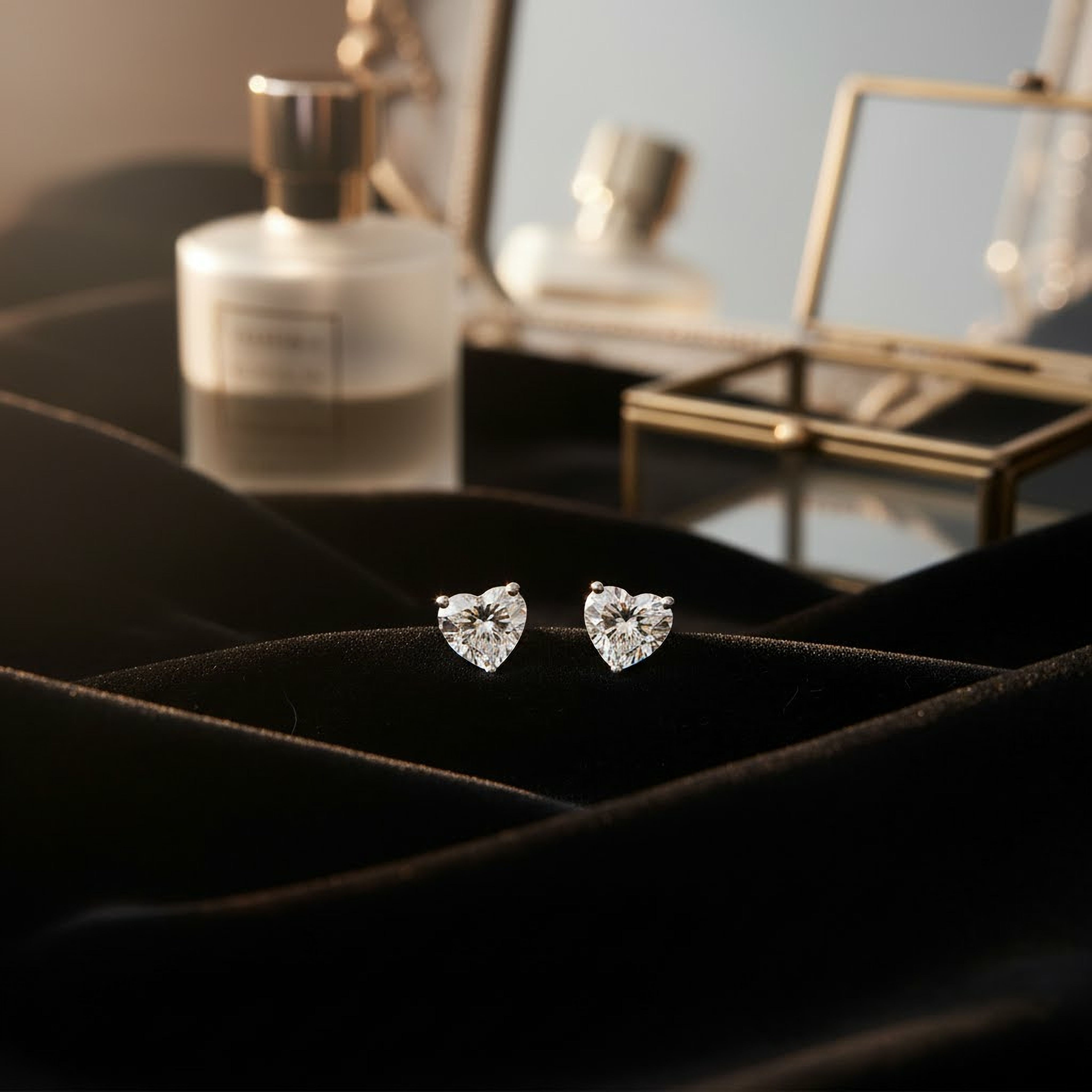 1.5ct Heart Studs
