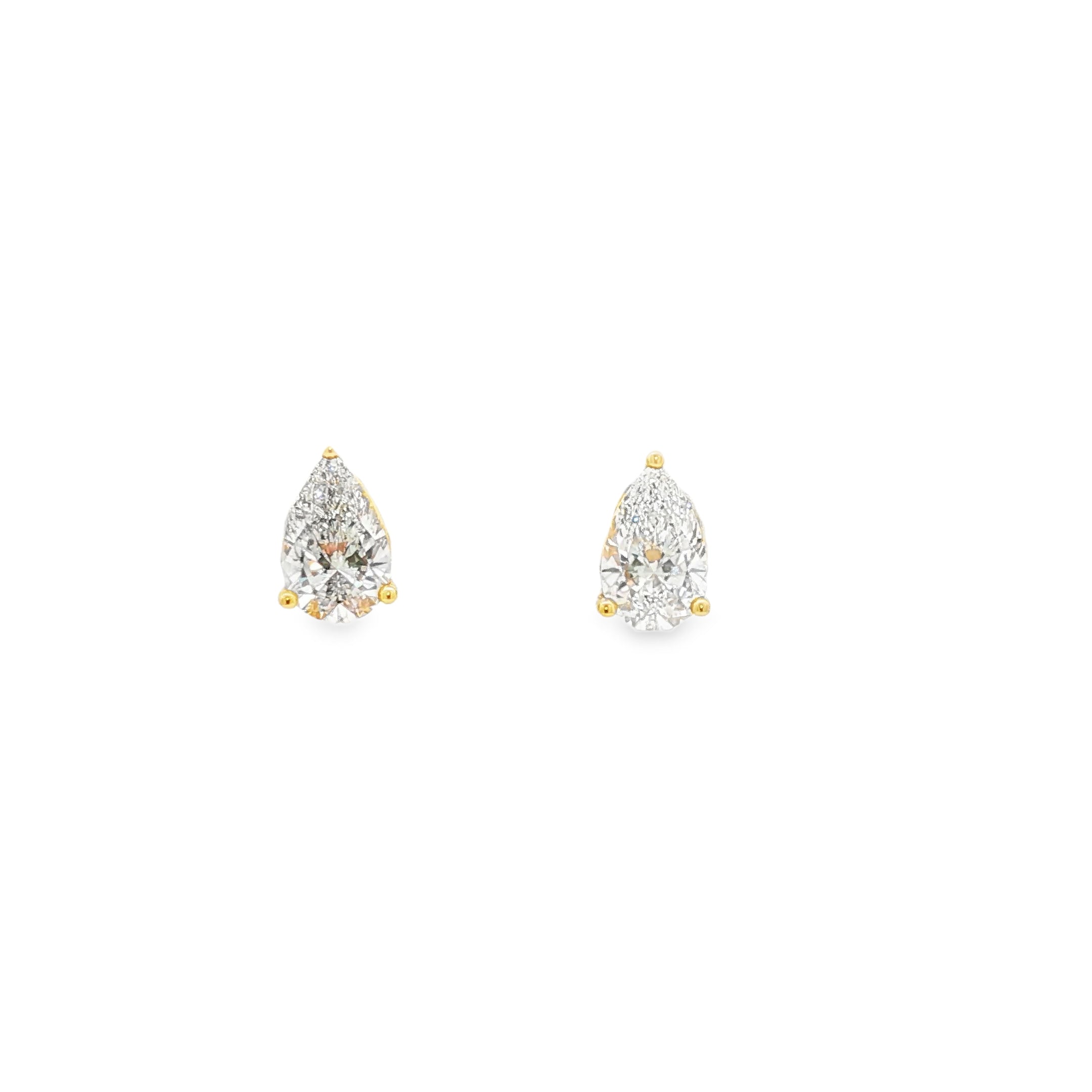 1ct Pear Studs