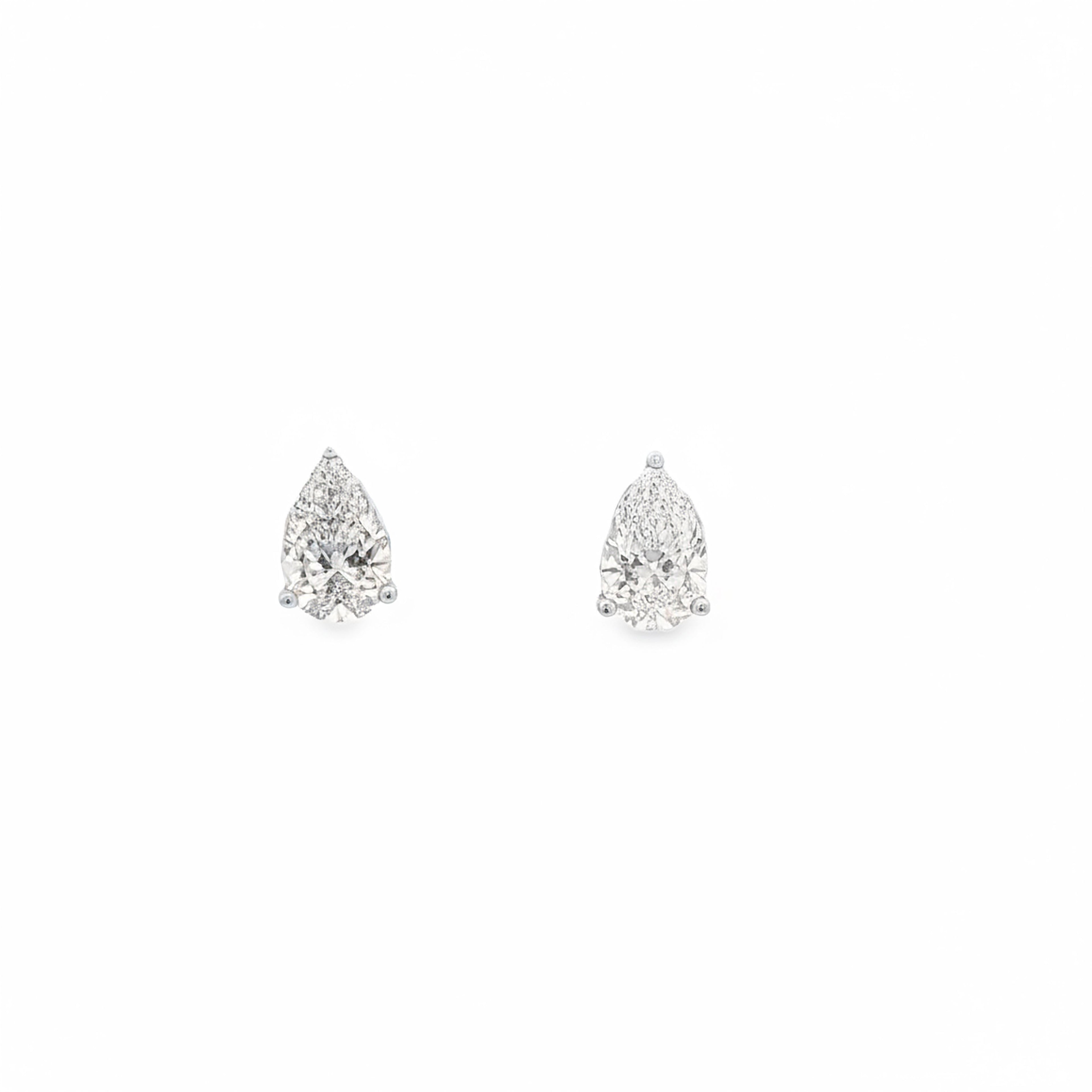 1ct Pear Studs