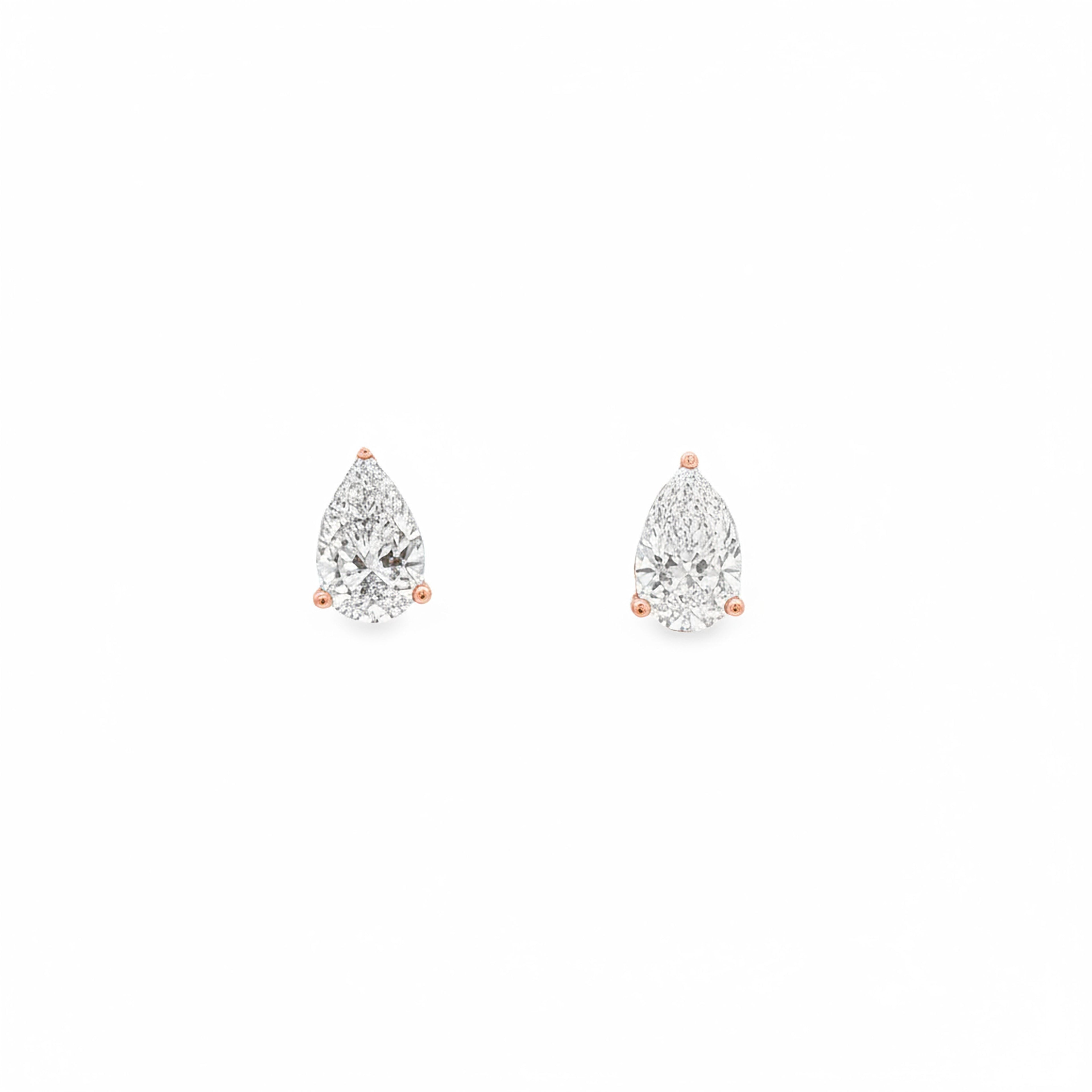 1ct Pear Studs
